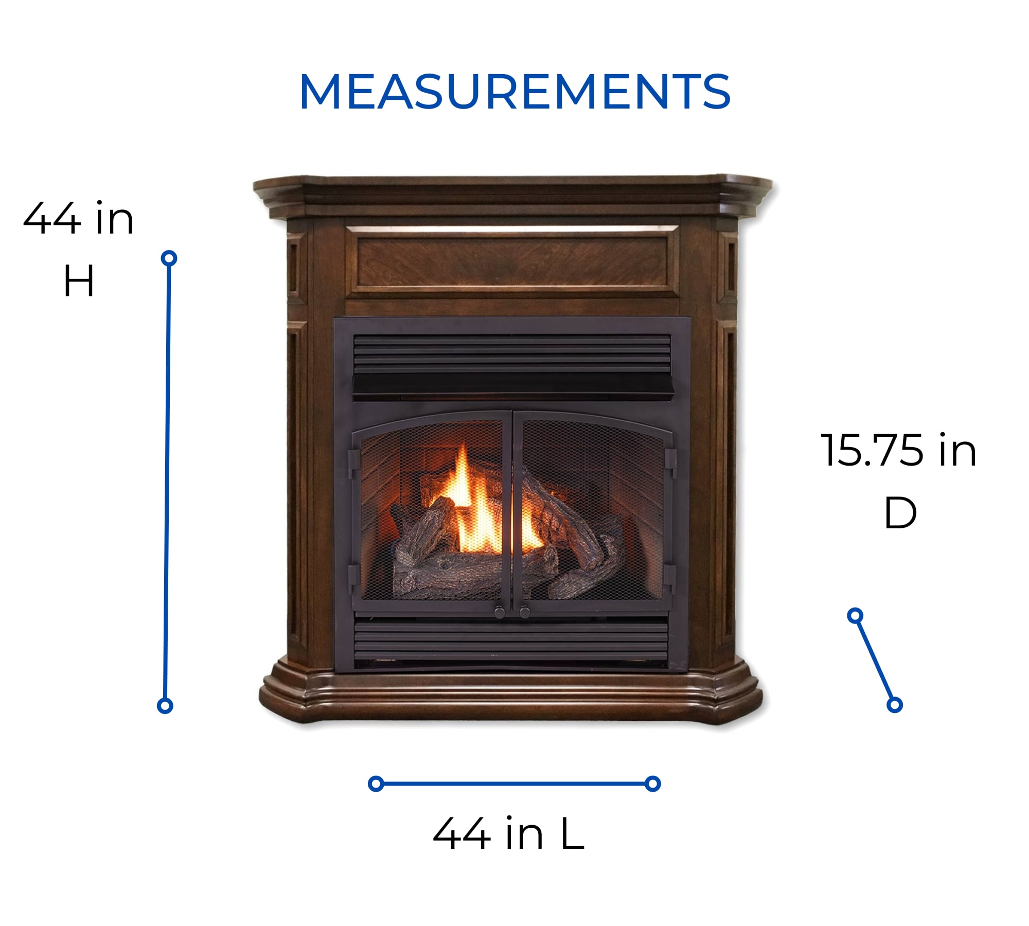 Duluth Forge 48-in Walnut Ventless Natural or Liquid Propane Gas ...