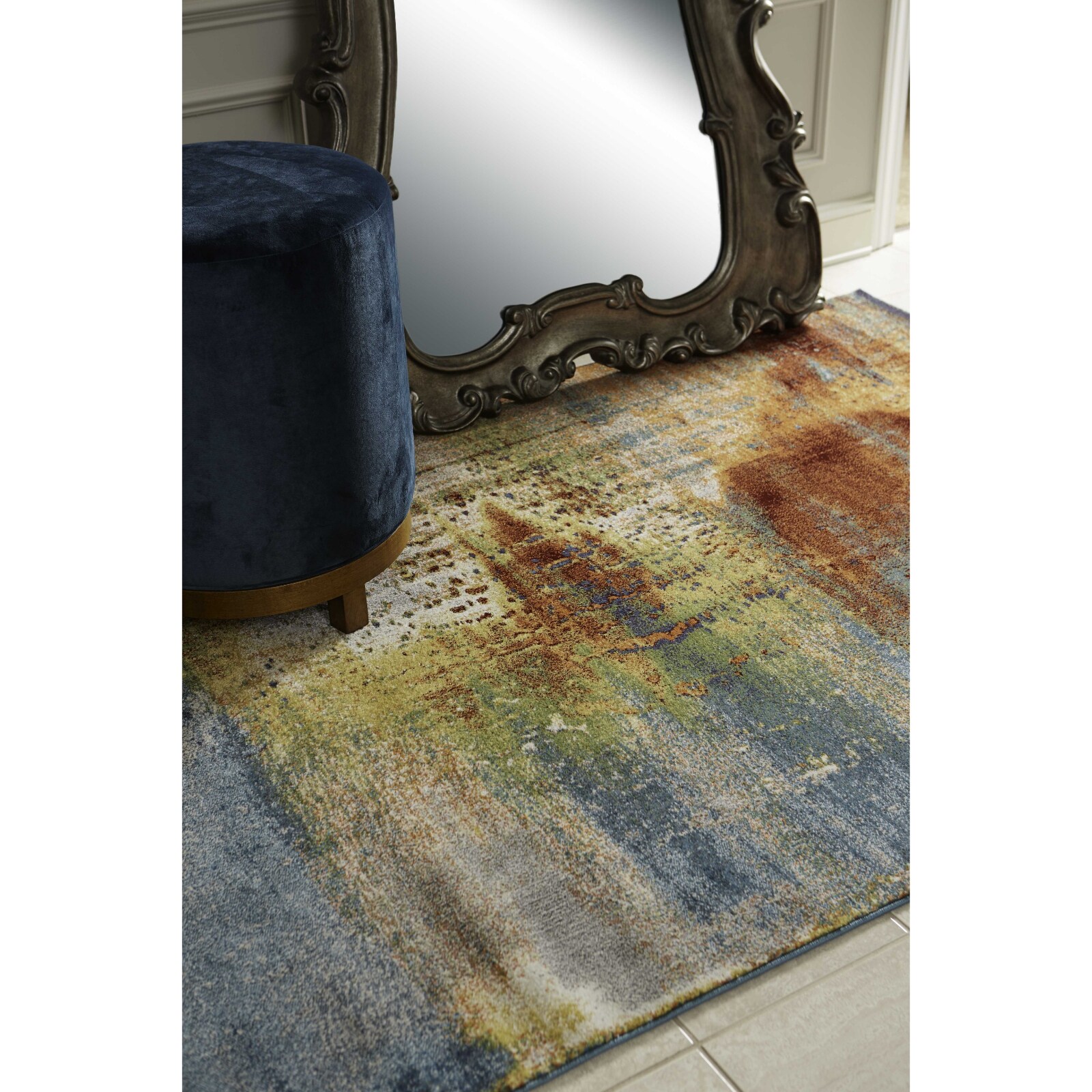 HomeRoots 353632 Bernadette 3 x 4 (ft) Rag Polypropylene Multicolor Rectangular Indoor Abstract Area rug