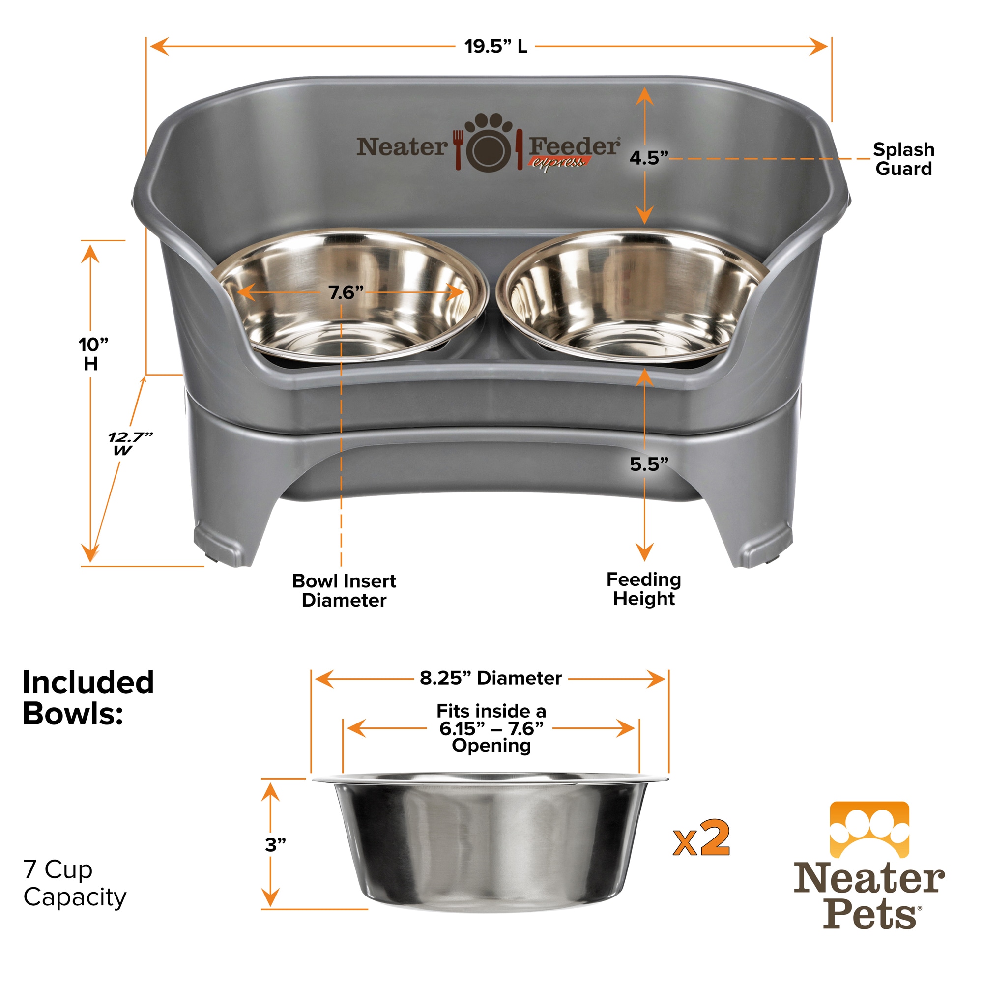 Stainless Steel Dog Bowls, Made in USA