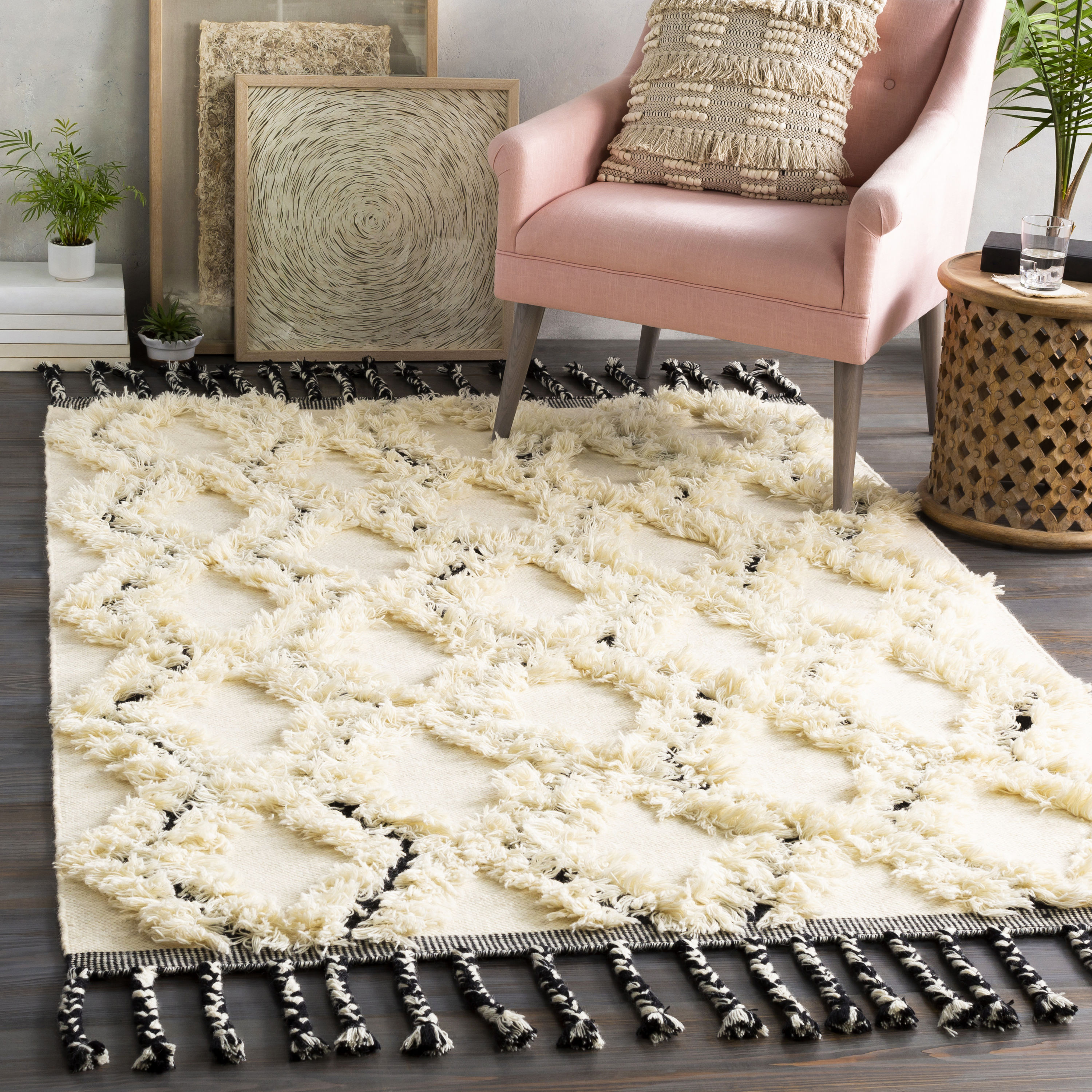 Surya APA2300-23 Apache 2 X 3 (ft) Wool Cream Indoor Trellis Global Area Rug