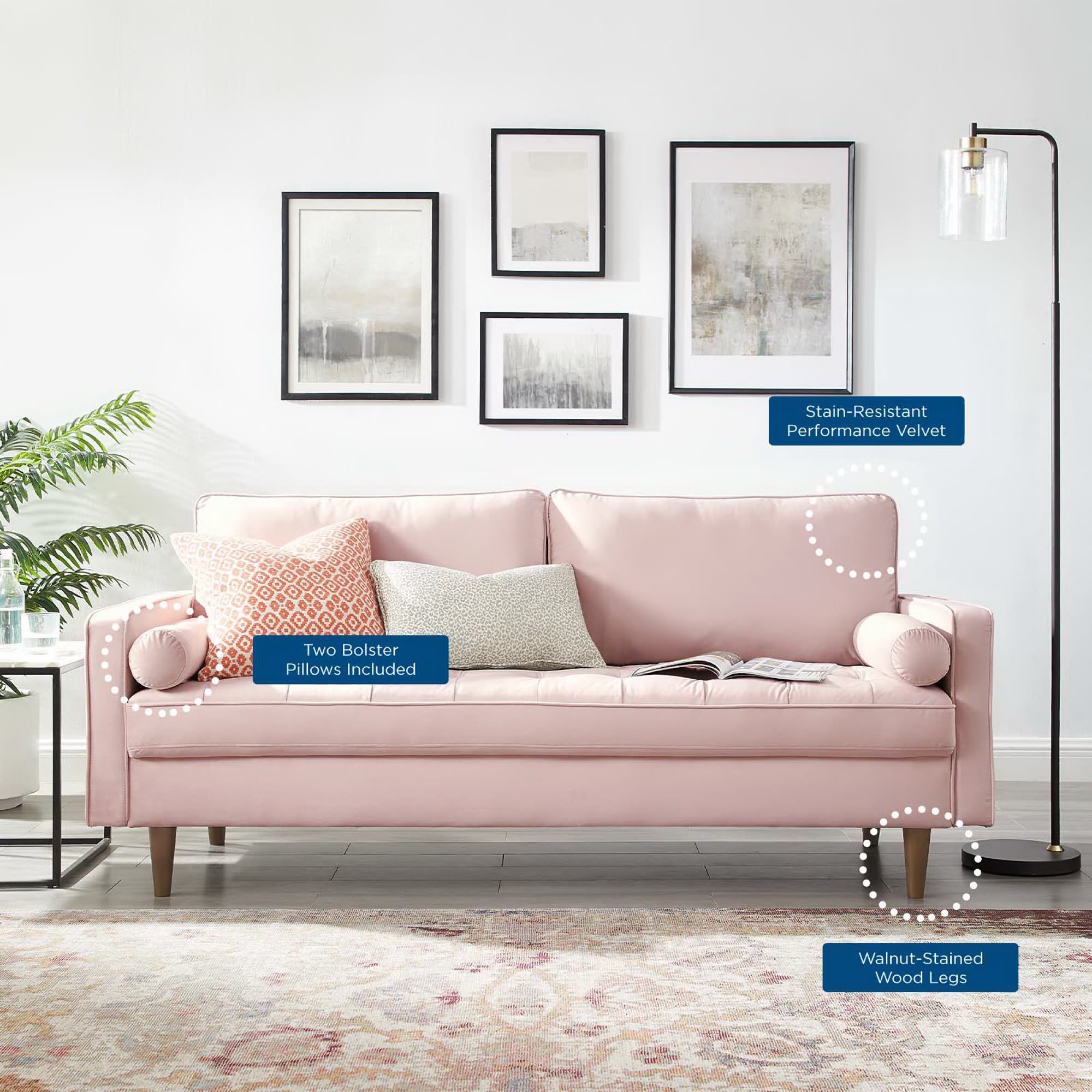 Modway EEI-3764-PNK Sofas-Loveseats - View #9