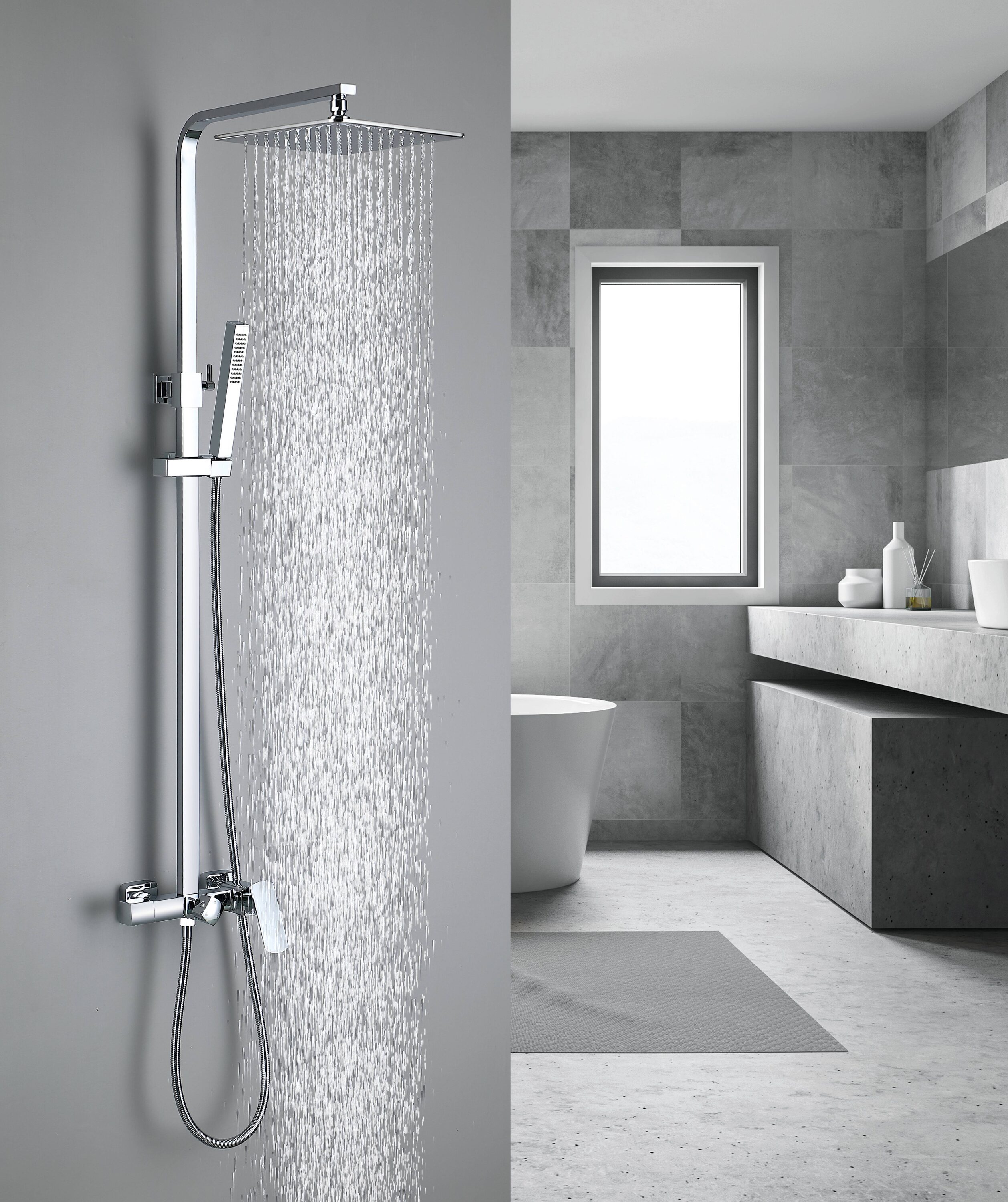 Misty Moon FXLWO402-HS0380 Showerhead-Bar-Panels - View #2