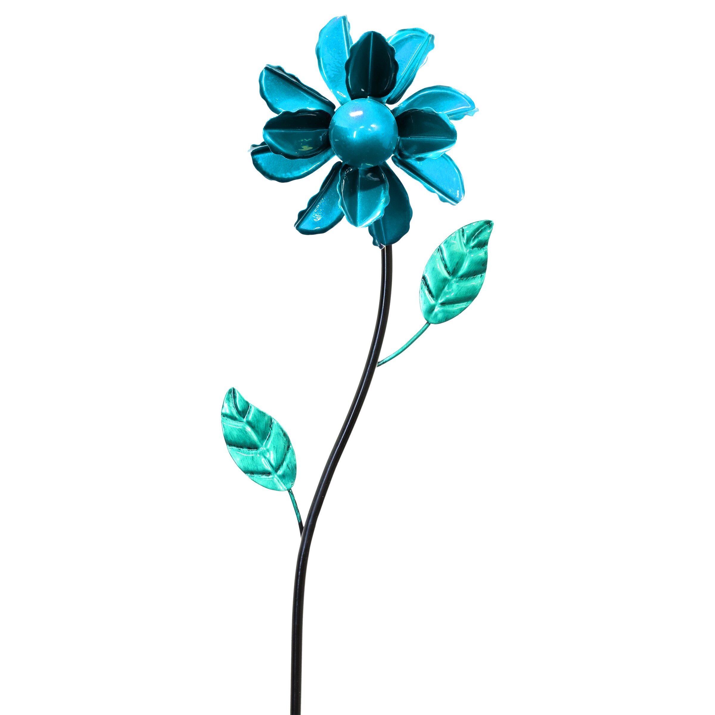 Exhart 17992 26-in Teal Metal Flower Stake