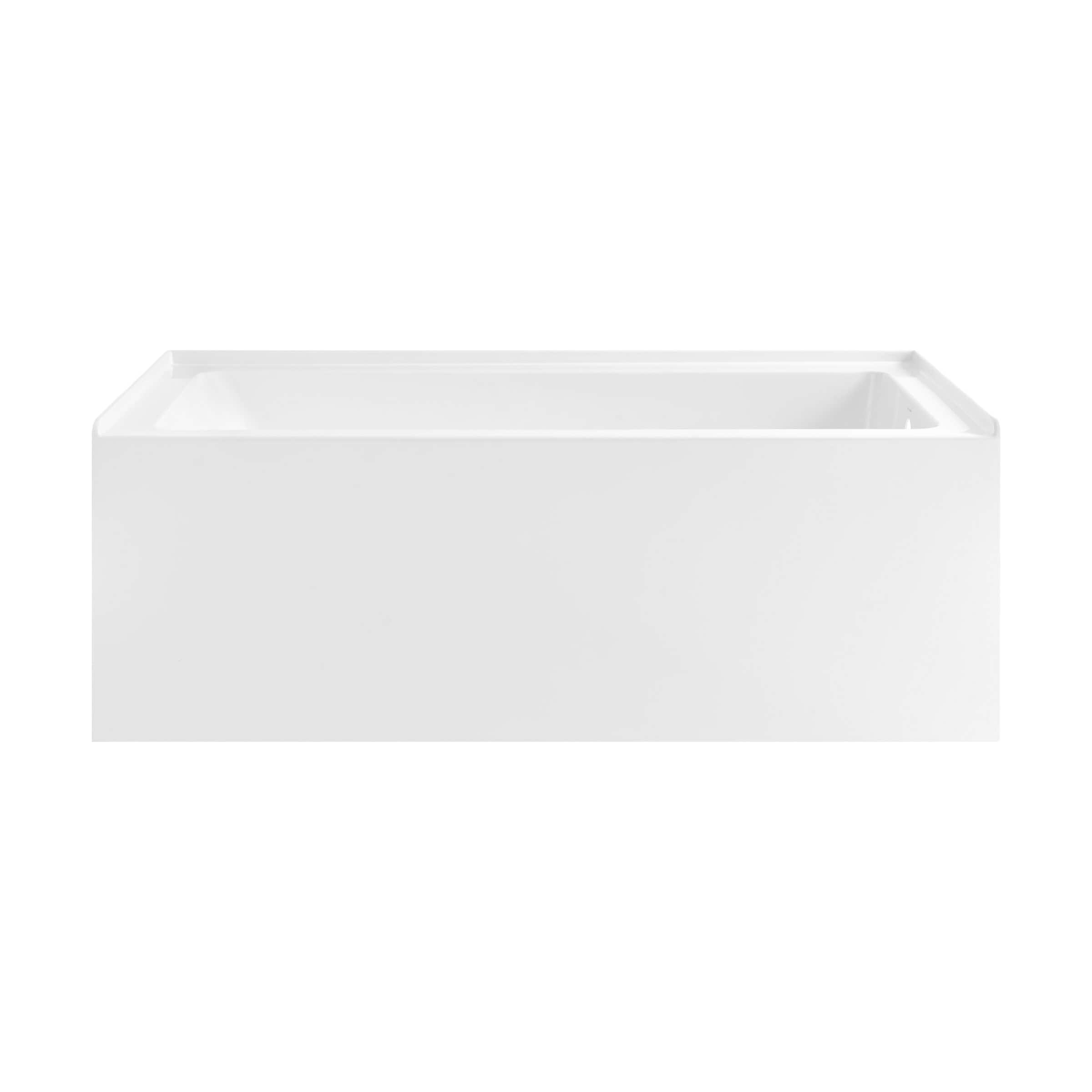Swiss Madison SM-25-ABLAU48WH Lausanne 60-in x 32-in Glossy White Acrylic Rectangular Alcove Soaking bathtub ( Right Drain )
