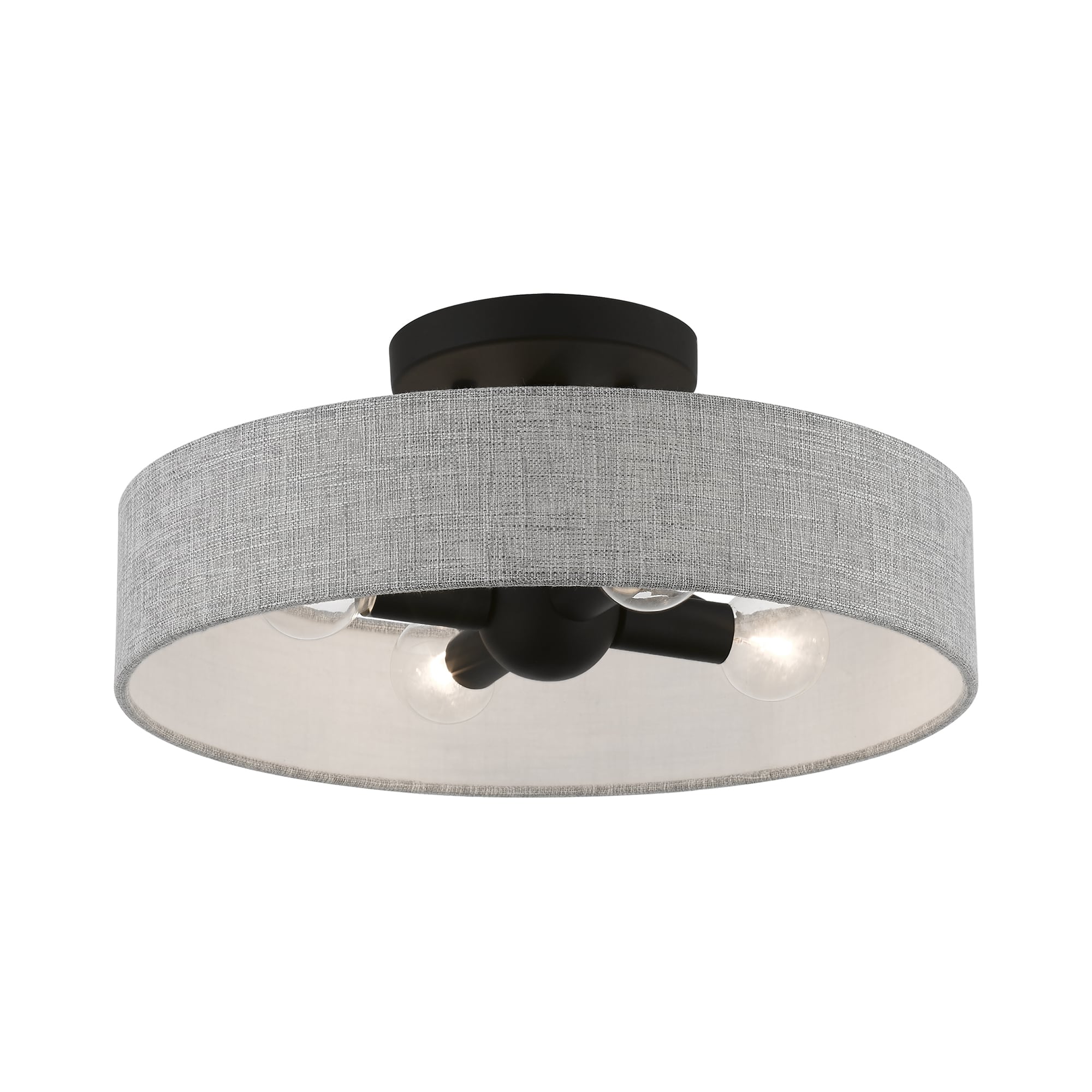 Elmhurst Black and Gray 4-Light Drum Semi-Flush Mount