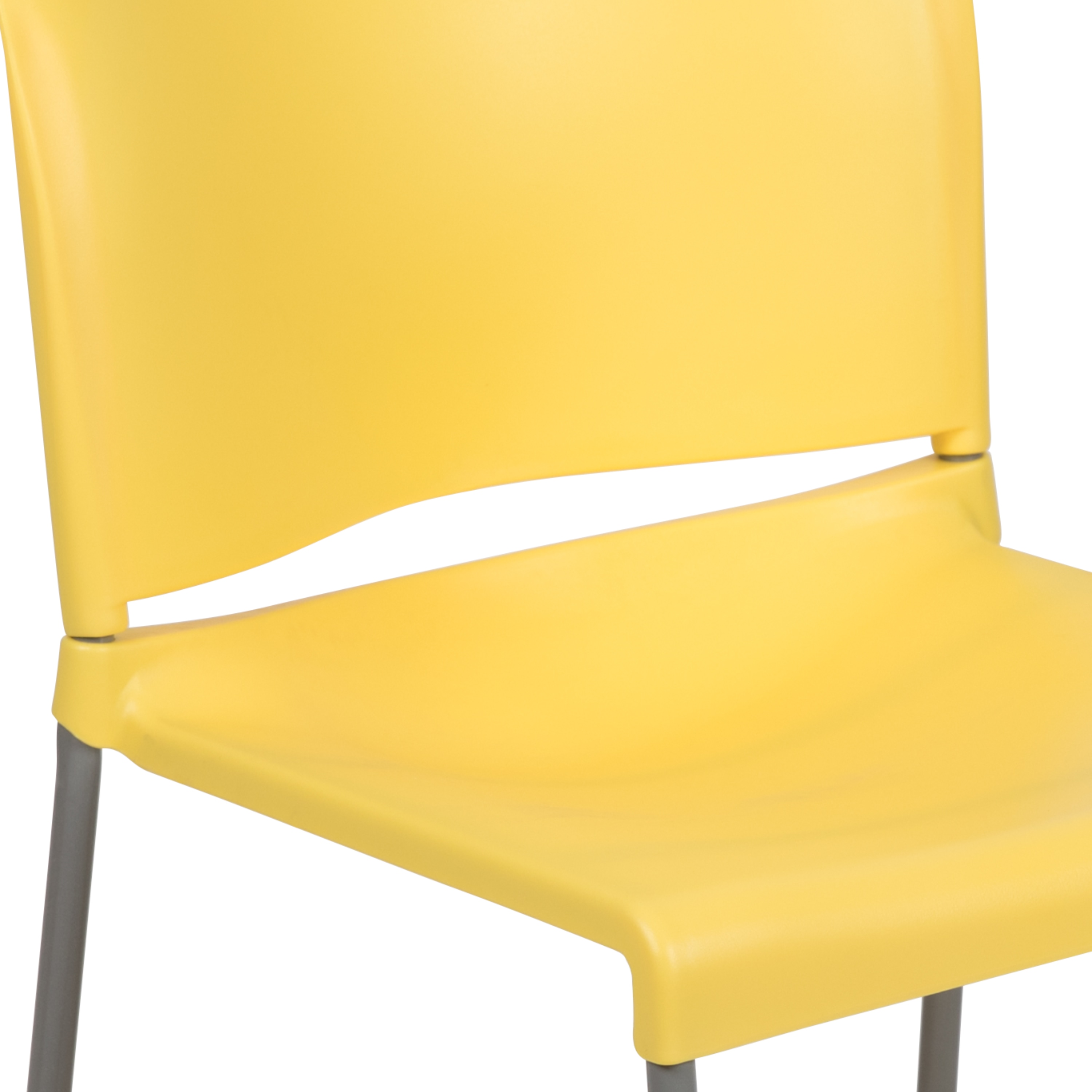 Yellow Ergonomic Armless Stacking Reception Chair