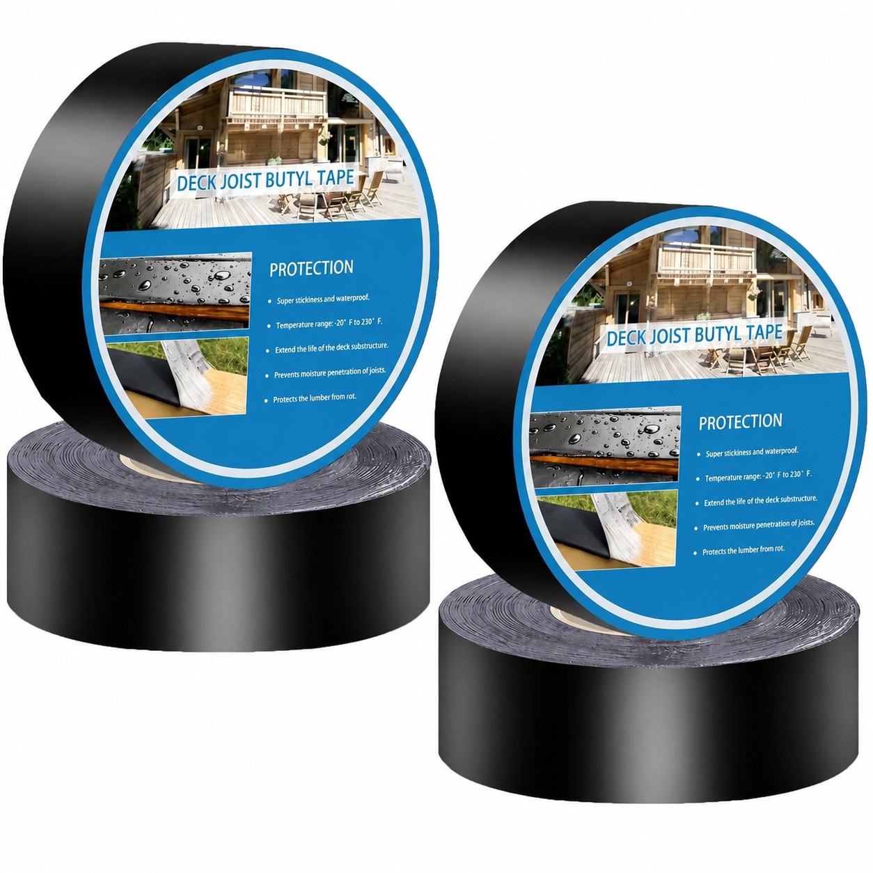 Vrbgify  Deck Joist Tape 2 50 4 Pack Weather Resistant Joist Tape for Decking Waterproof Seal Antiseptic Butyl Decking Tape Self Adhesive