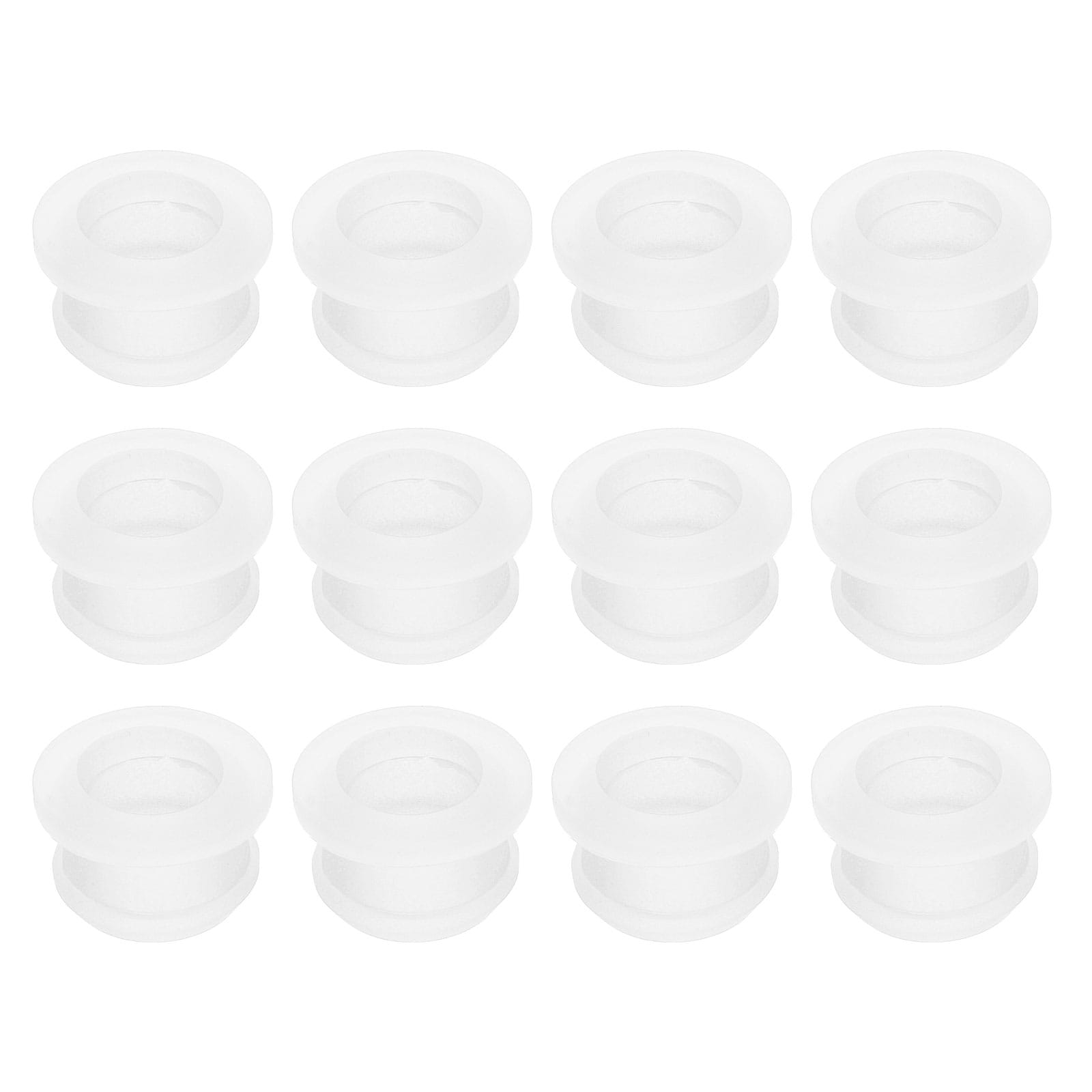 Unique Bargains 12pcs Rubber Grommets 12mm Drill Hole 9mm ID Hole Top Hat Grommet Clear Silicone Rubber Hole Plug Gasket for Wiring Automotive