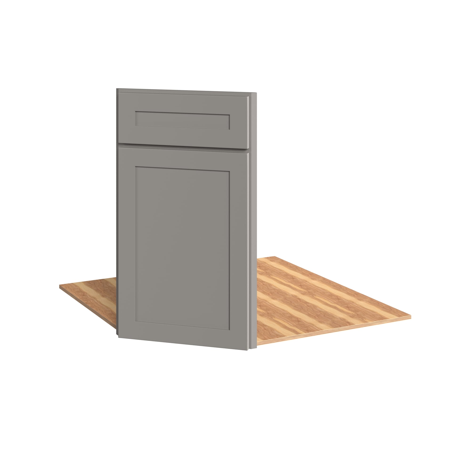 KraftMaid Momentum SFA36RG81 Deveron 16.75-in W x 34.5-in H x 35.875-in D Pebble Grey Diagonal Corner base Fully assembled Plywood Cabinet (Recessed Panel Shaker)