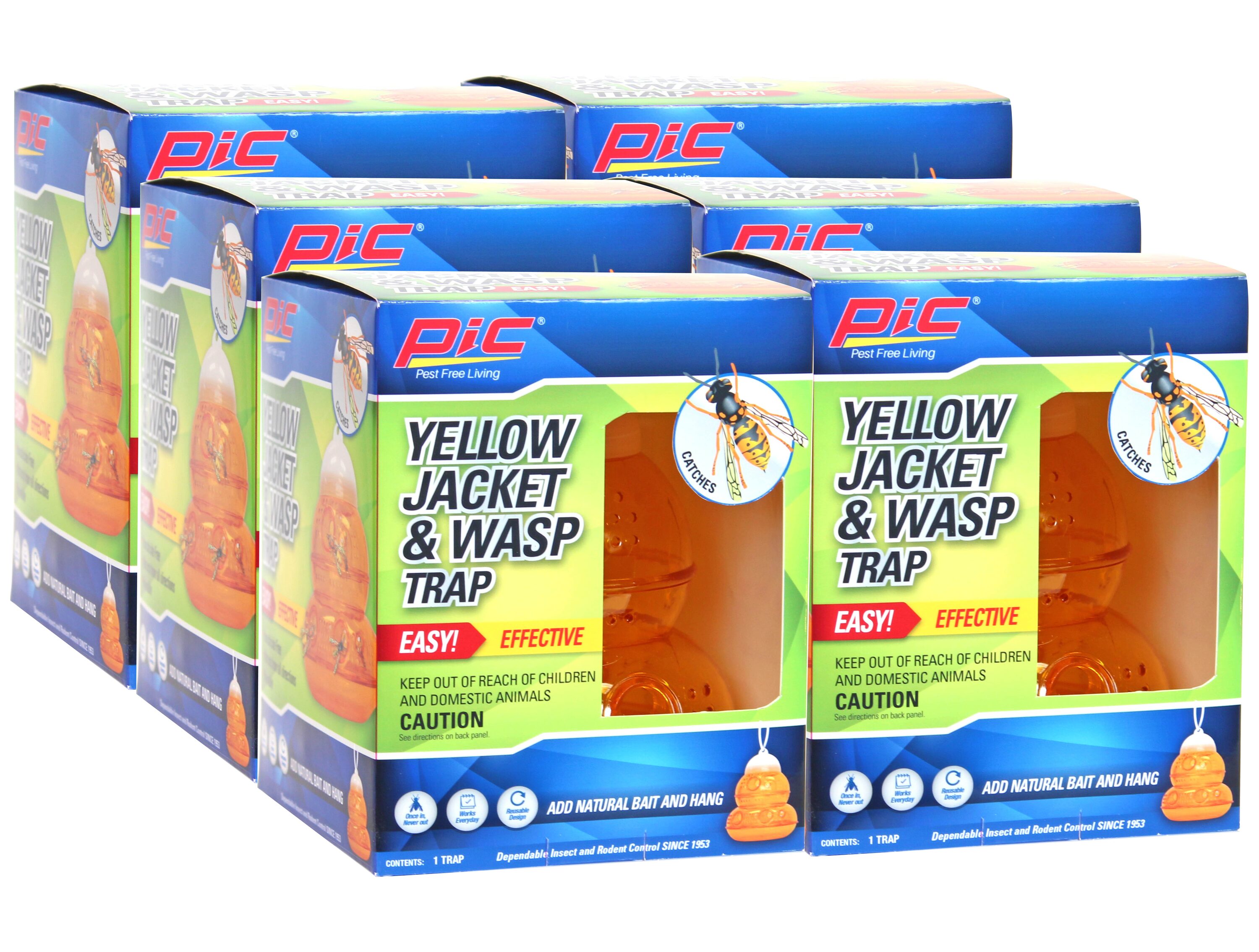 PIC Yellow Jacket and Wasp 6 Pack Outdoor Insect Trap (6-Pack) in the  Insect Traps department at