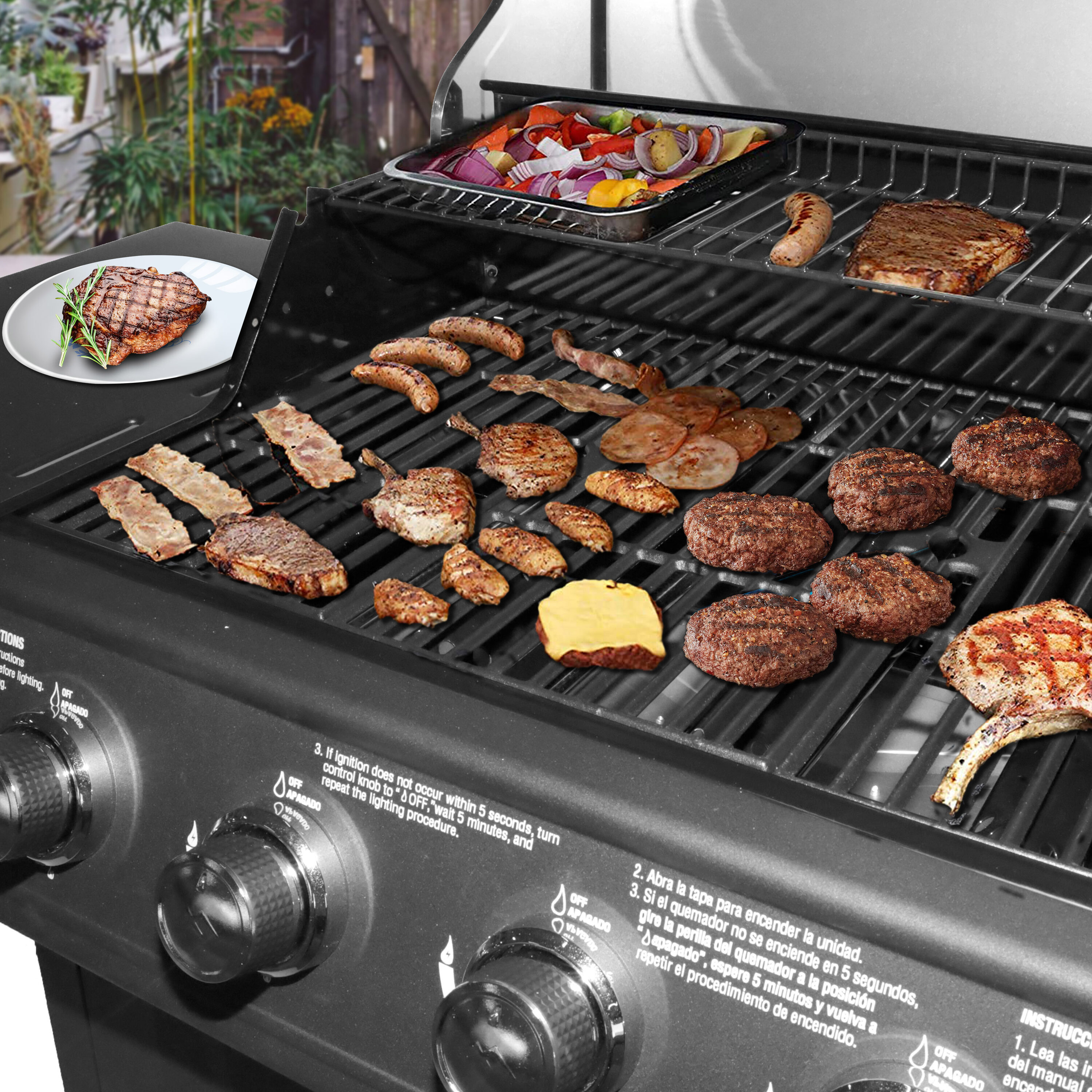 Stainless steel 4 -Burner Liquid Propane Gas Grill
