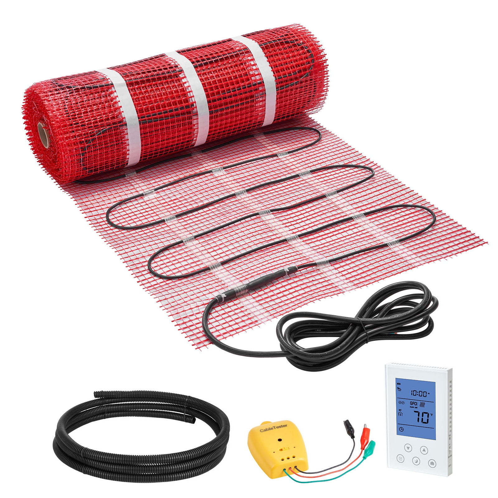 GIVIMO 90-sq ft Self-Adhesive Electric Radiant Floor Heating Mat 120V 1080W Smart Thermostat Floor Heat System for Tile Stone Vinyl Bathroom Kitchen Laminate #LW108GIVSS3865