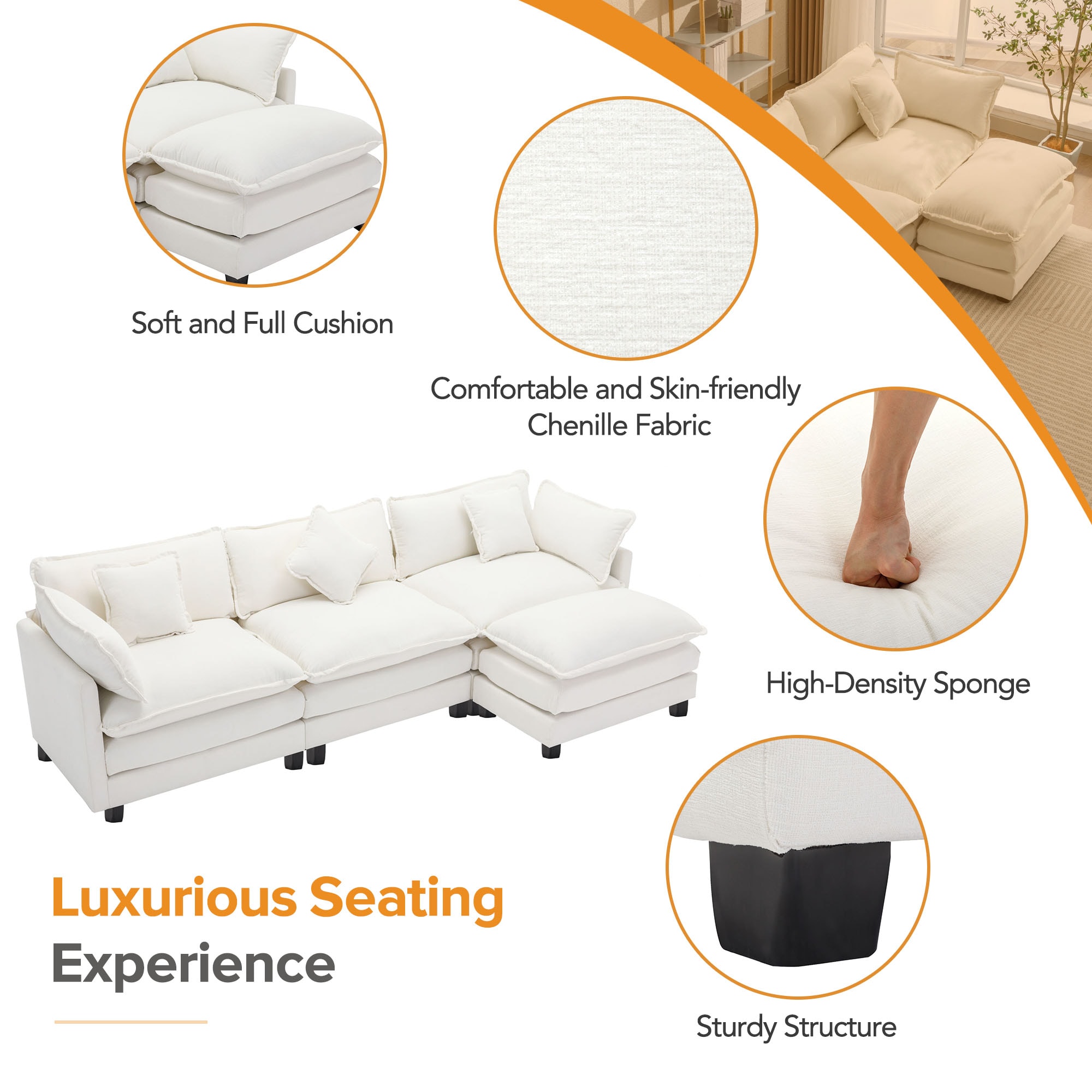 ModernLuxe L-SG001160AAA Sofas-Loveseats - View #3