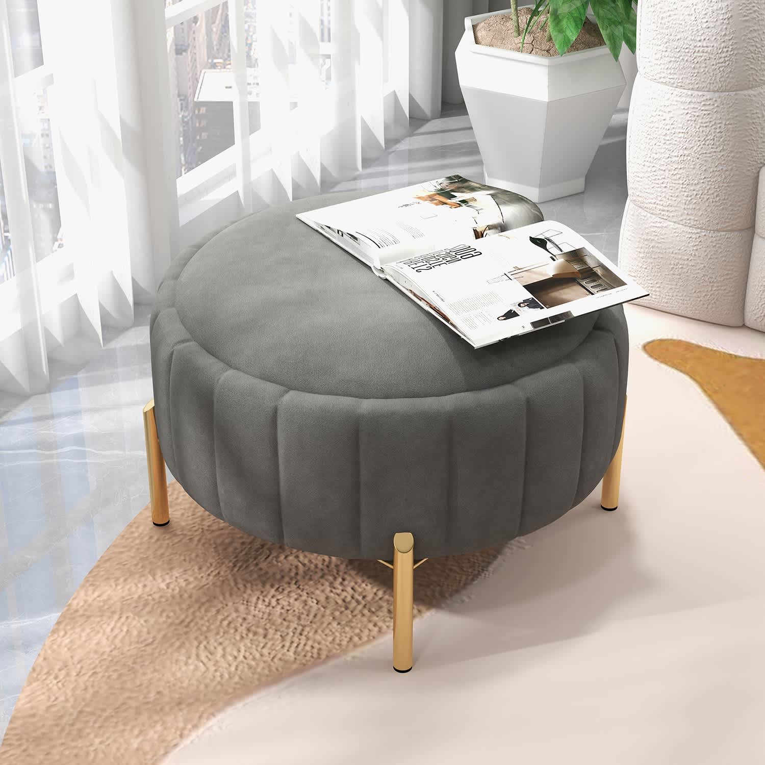 SEYNAR XY625-GREY Indoor-Ottomans - View #2
