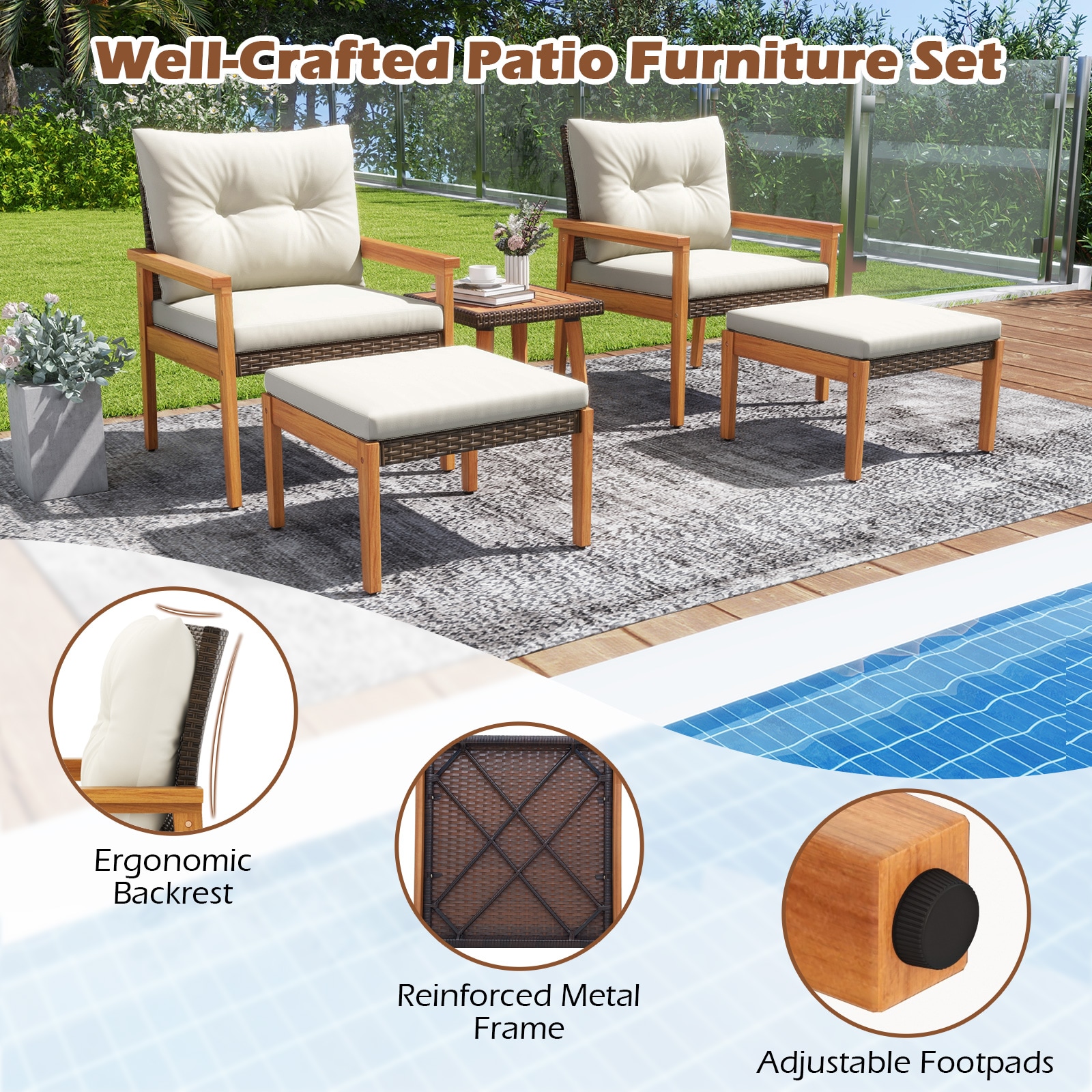 Ayelon 575WHLW4KHW72 Patio-Conversation-Sets - View #3
