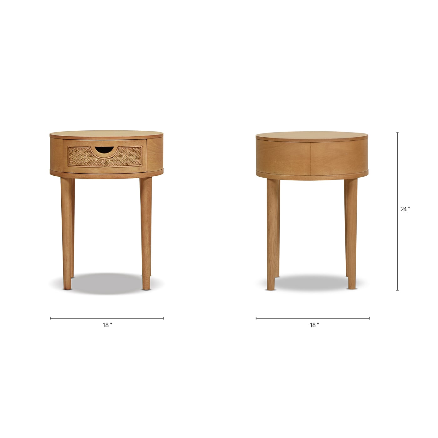 Cabana 18" Round Oak Wood Storage Accent Table