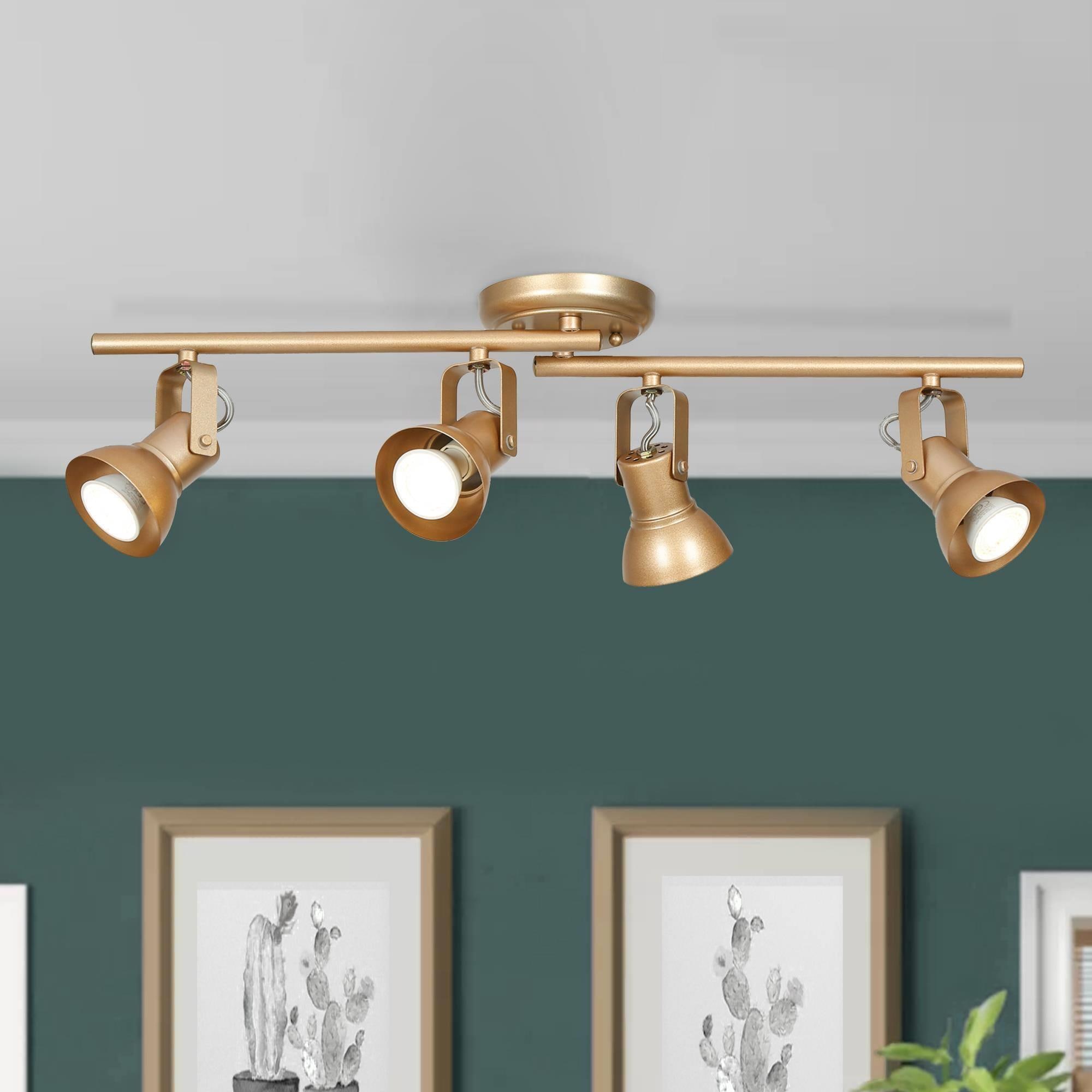 Montgomery Langwerpig Eigenwijs Uolfin Head-Rota 29-in 4-Light Matte Gold Gourd with Adjustable Spot Light  Base dimmable Gu10 Pin Base Modern/Contemporary Track Bar in the Fixed  Track Lighting Kits department at Lowes.com