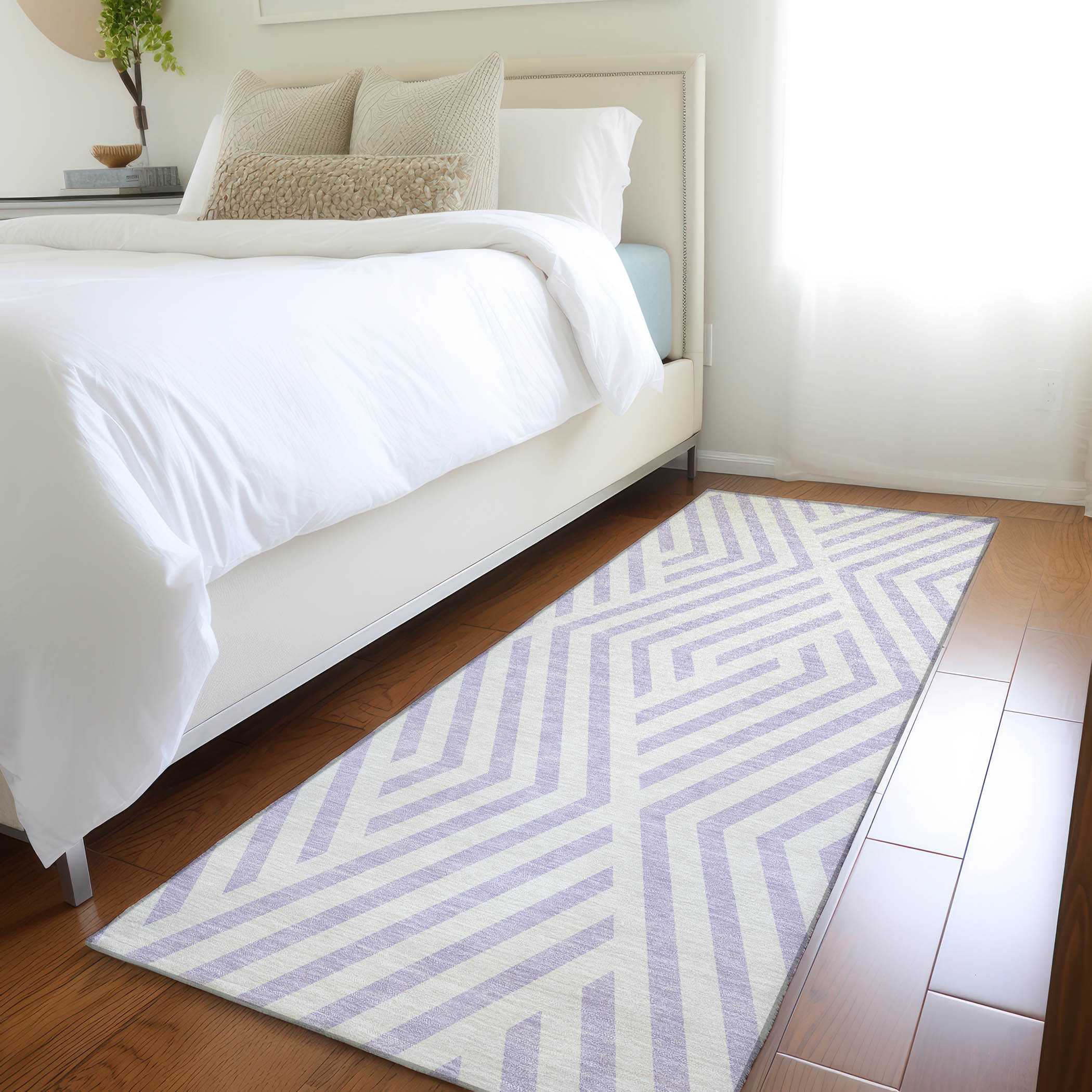 Addison Rugs ACN550LV2X8 Chantille ACN550LV 2 x 7 (ft) Polyester Lavender Rectangular Indoor/Outdoor Geometric Mid-Century Modern Machine washable Area rug