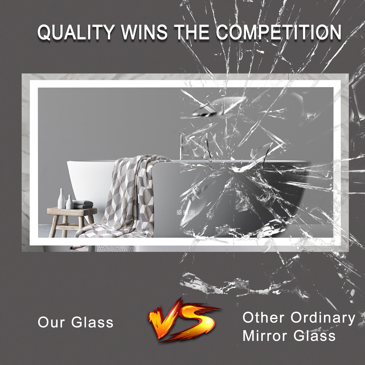 SINOFURN SYB510018SL Framed-Bath-Mirrors - View #4