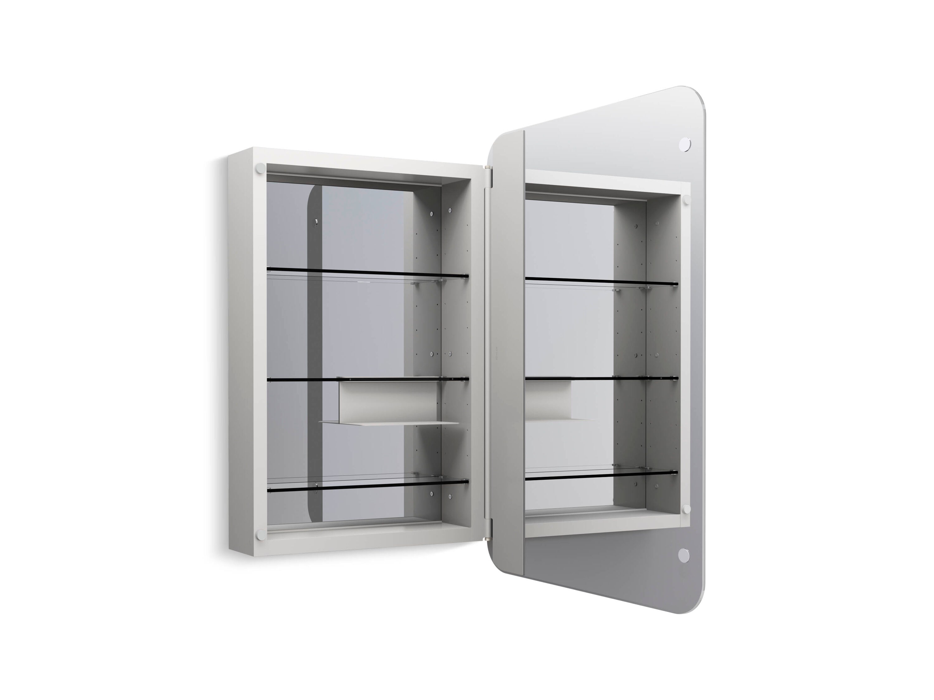 KOHLER 35570-NFC-NA Verdera 22-in x 34-in Surface/Recessed Mount Aluminum Mirrored Rectangle Soft Close Medicine Cabinet