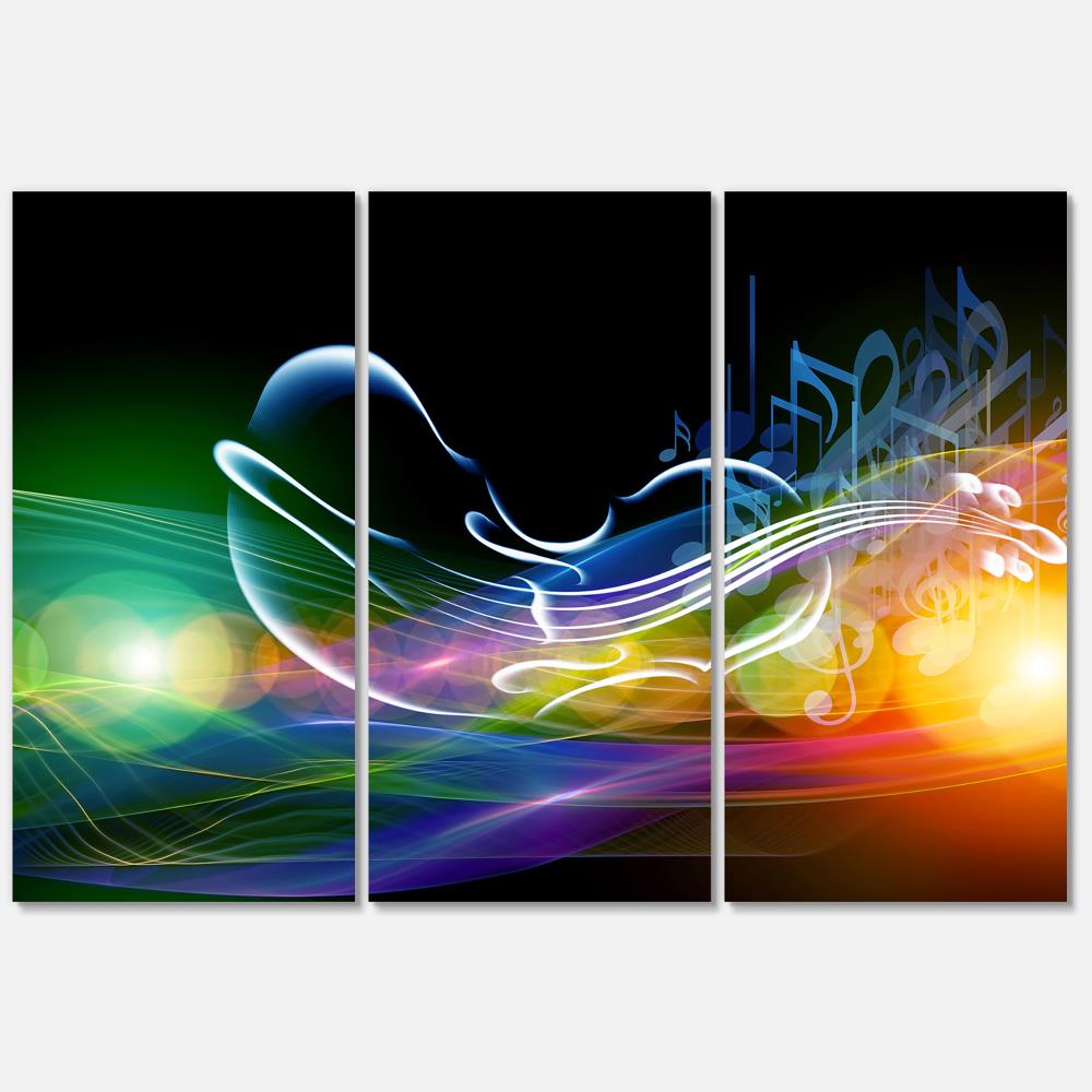 Designart MT14170-3P 28-Inches H x 36-Inches W Abstract Metal Print