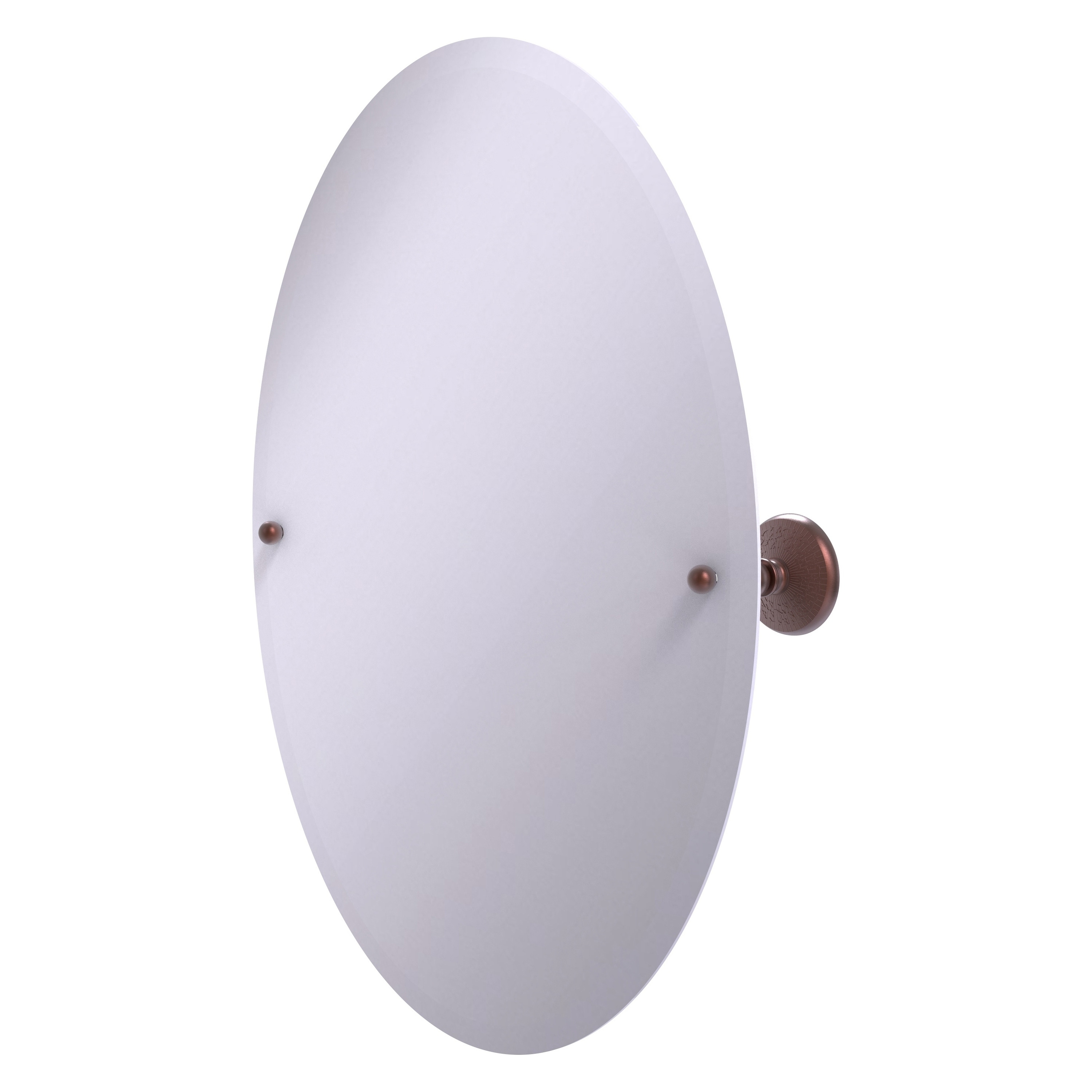 Allied Brass PMC-91-CA Prestige Monte Carlo 21-Inches x 28-Inches Beveled Frameless Oval Tilting Bathroom Vanity Mirror ( Antique Copper )