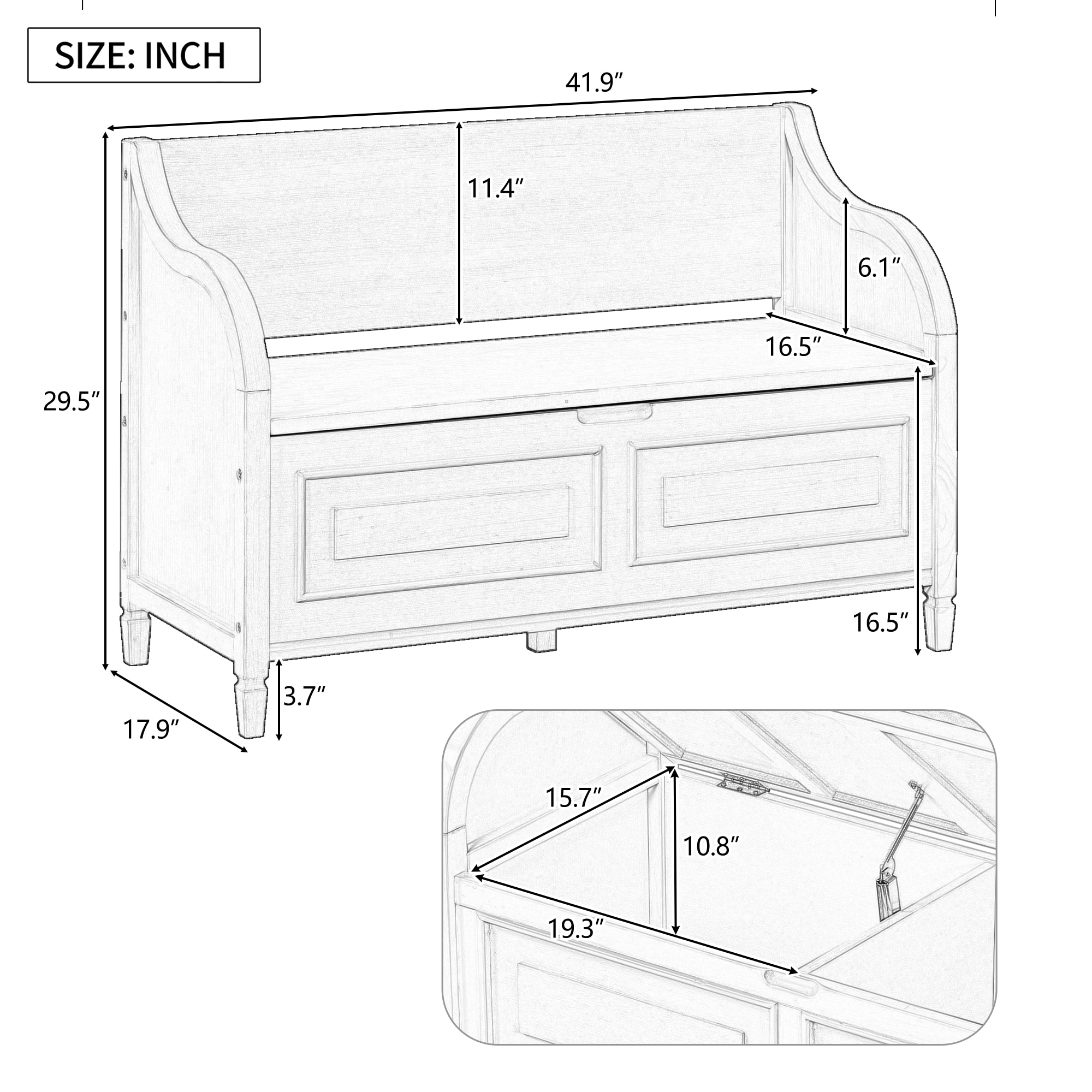 ModernLuxe WF317032AAK bench - View #2