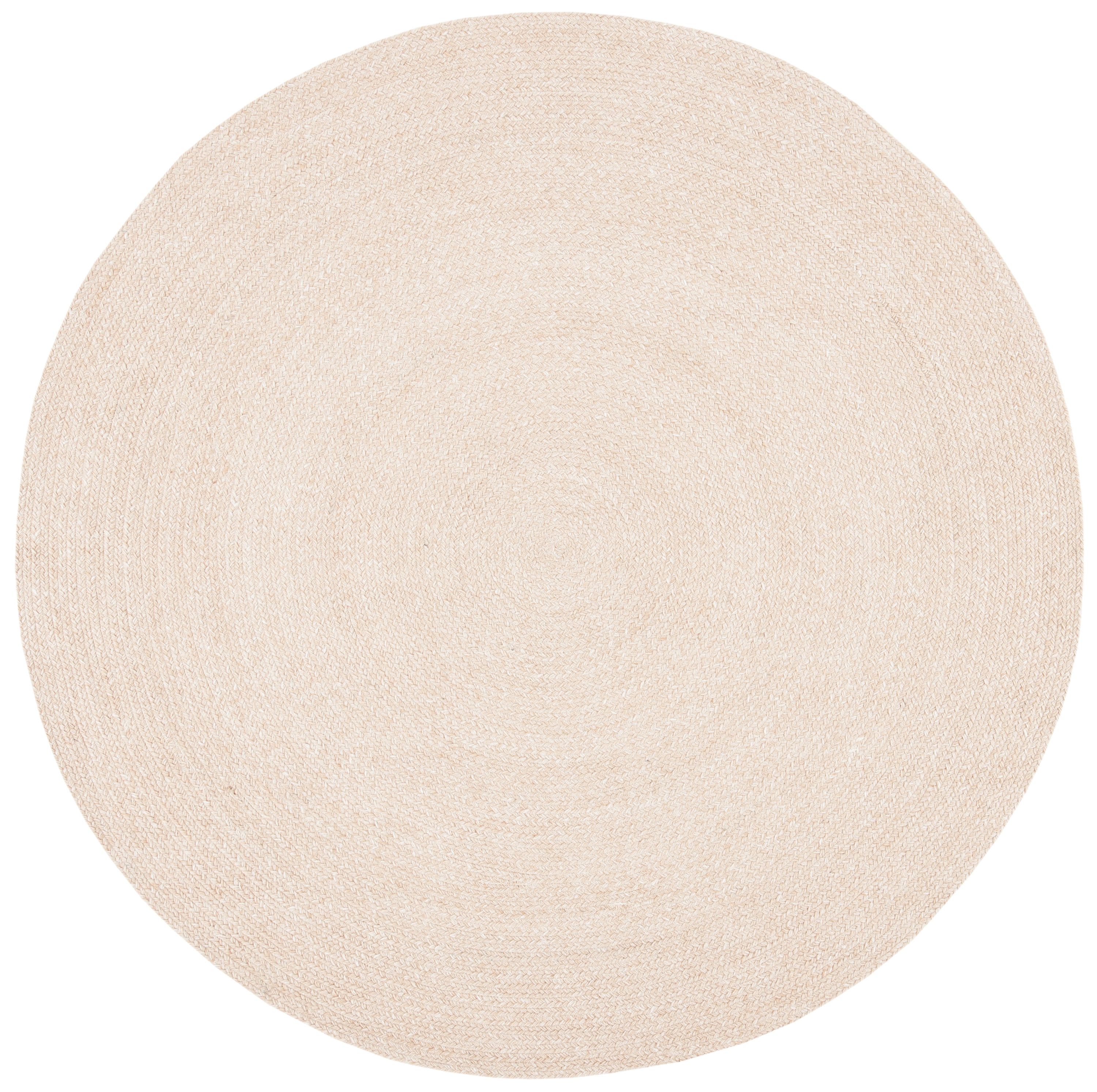 Safavieh BRD800B-8R Braided Lizet 8 x 8 (ft) Polyester Beige Round Indoor Solid Coastal Area rug