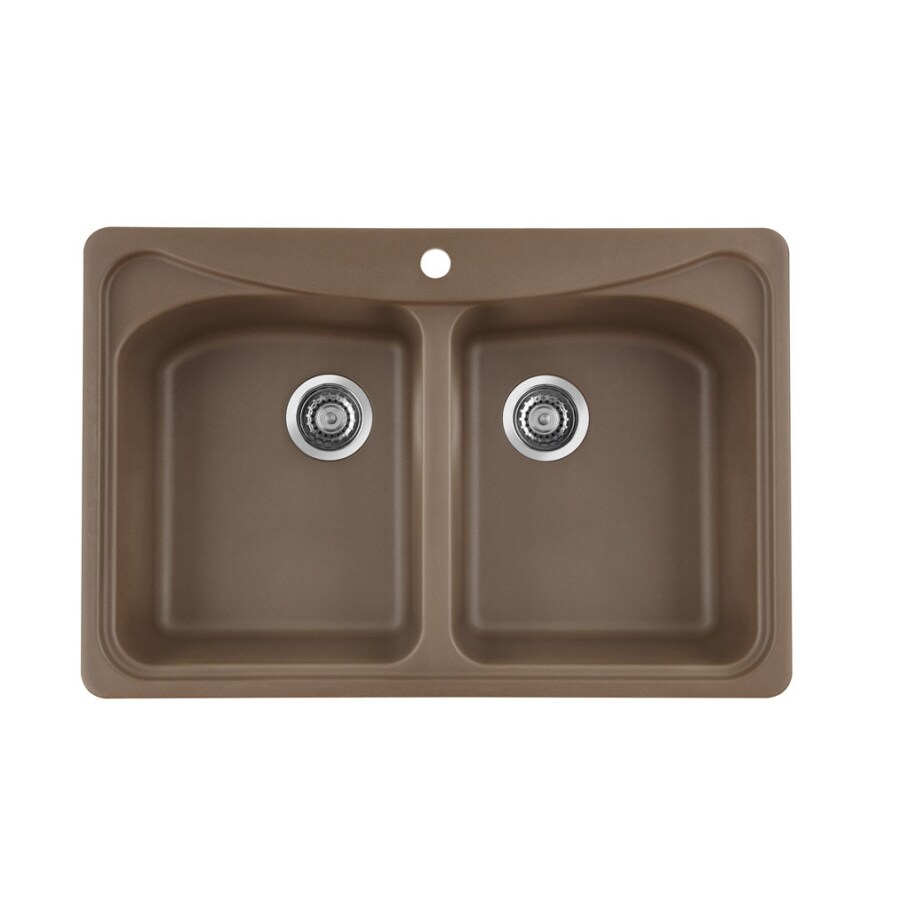 BLANCO 441251 MyStyle Drop-In 33-in x 22-in Double Equal Bowl-Hole Kitchen Sink