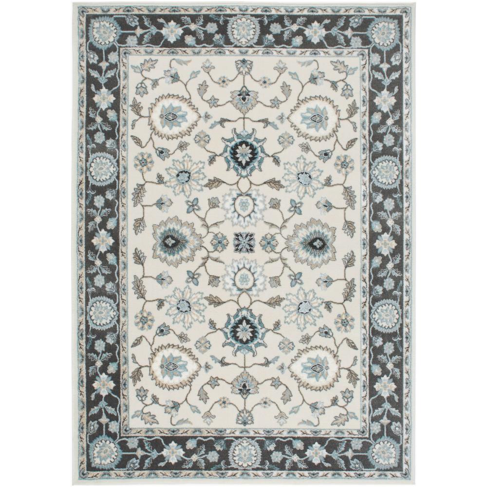 Home Dynamix 1-6530-57 Oxford Huron 8 X 10 (ft) Cream Indoor/Outdoor Damask Area Rug