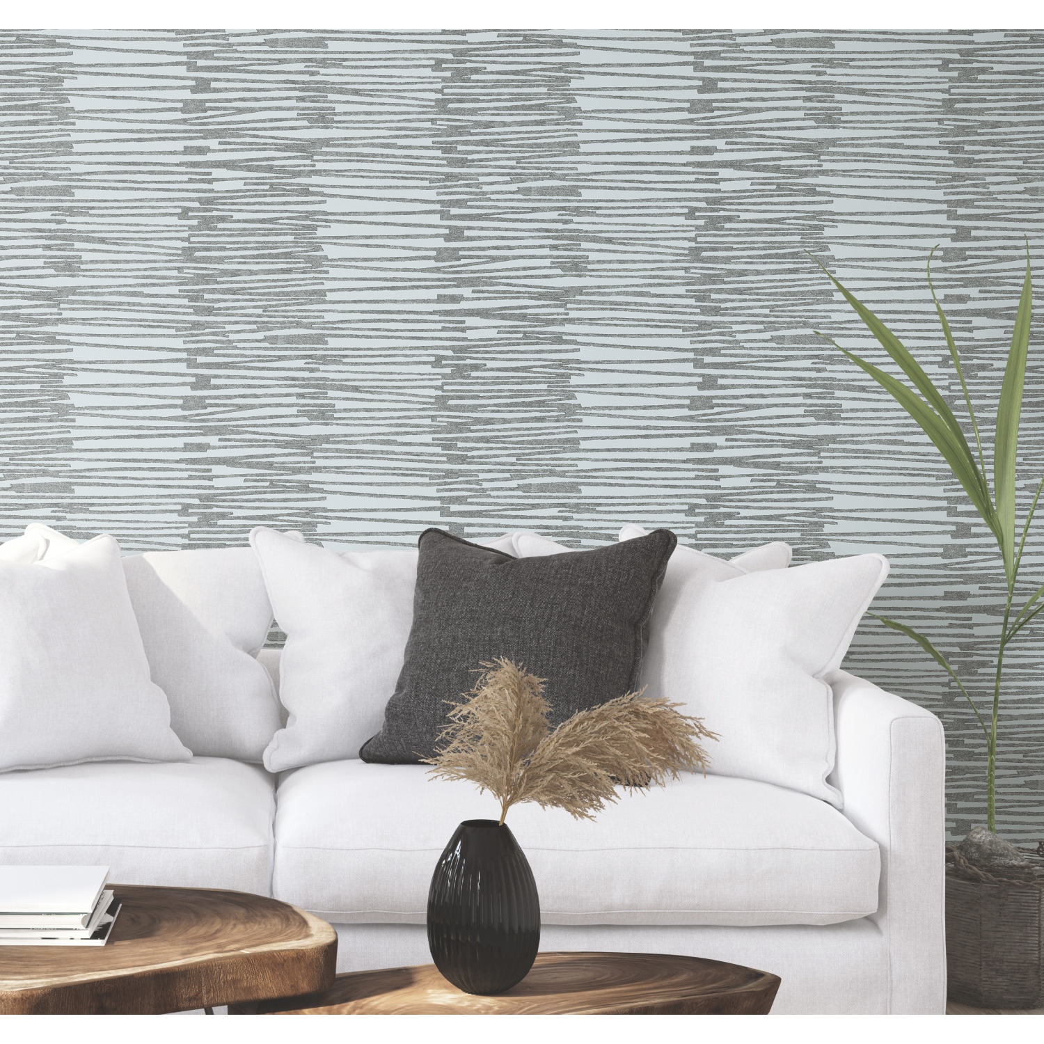 RoomMates RMK12221PL 30.75-Sq. Feet Gray Vinyl Abstract Self-adhesive Peel and Stick Wallpaper