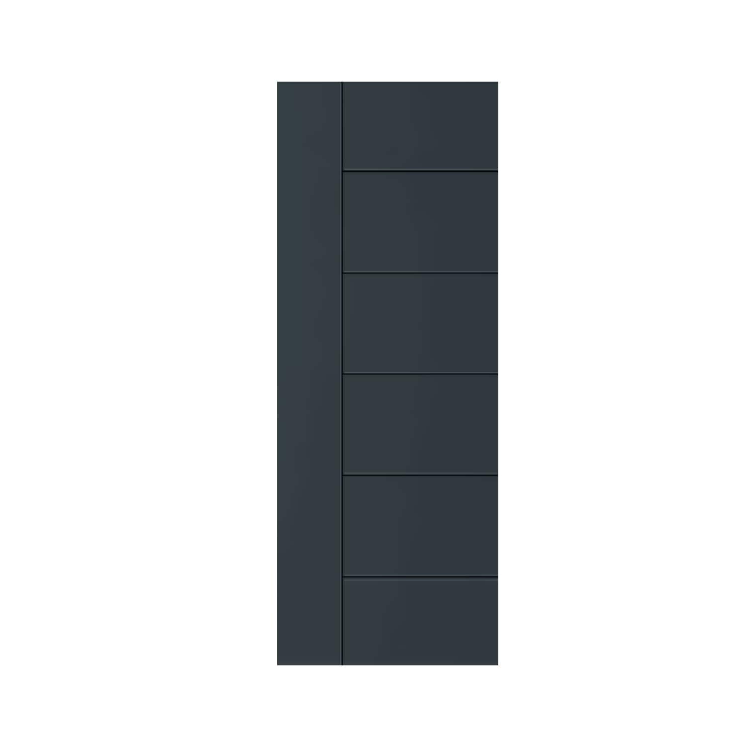 CALHOME PK-PANEL-BK-30G 30-in x 80-in Charcoal Gray Stained MDF Hollow core Single Barn Door (Hardware Not Included)