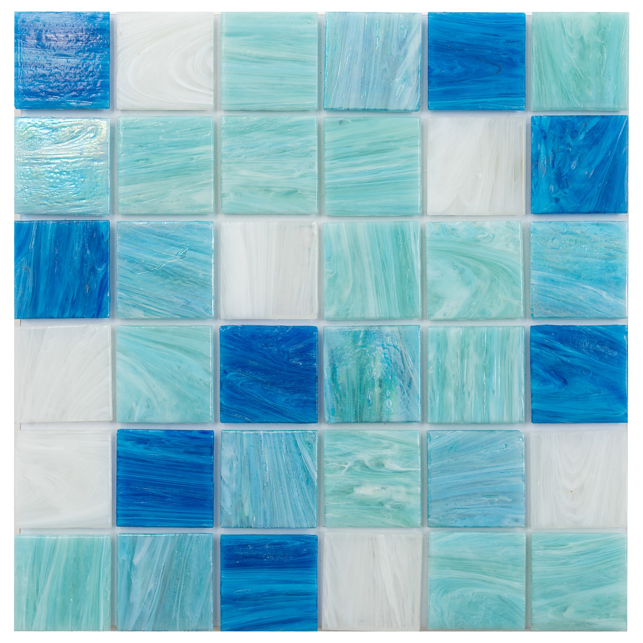 Apollo Tile MIX4888GR731A Mingles Green and White 12-in x 12-in Glossy Glass Patterned Mosaic Floor and Wall Tile (20-sq. ft/ Carton)