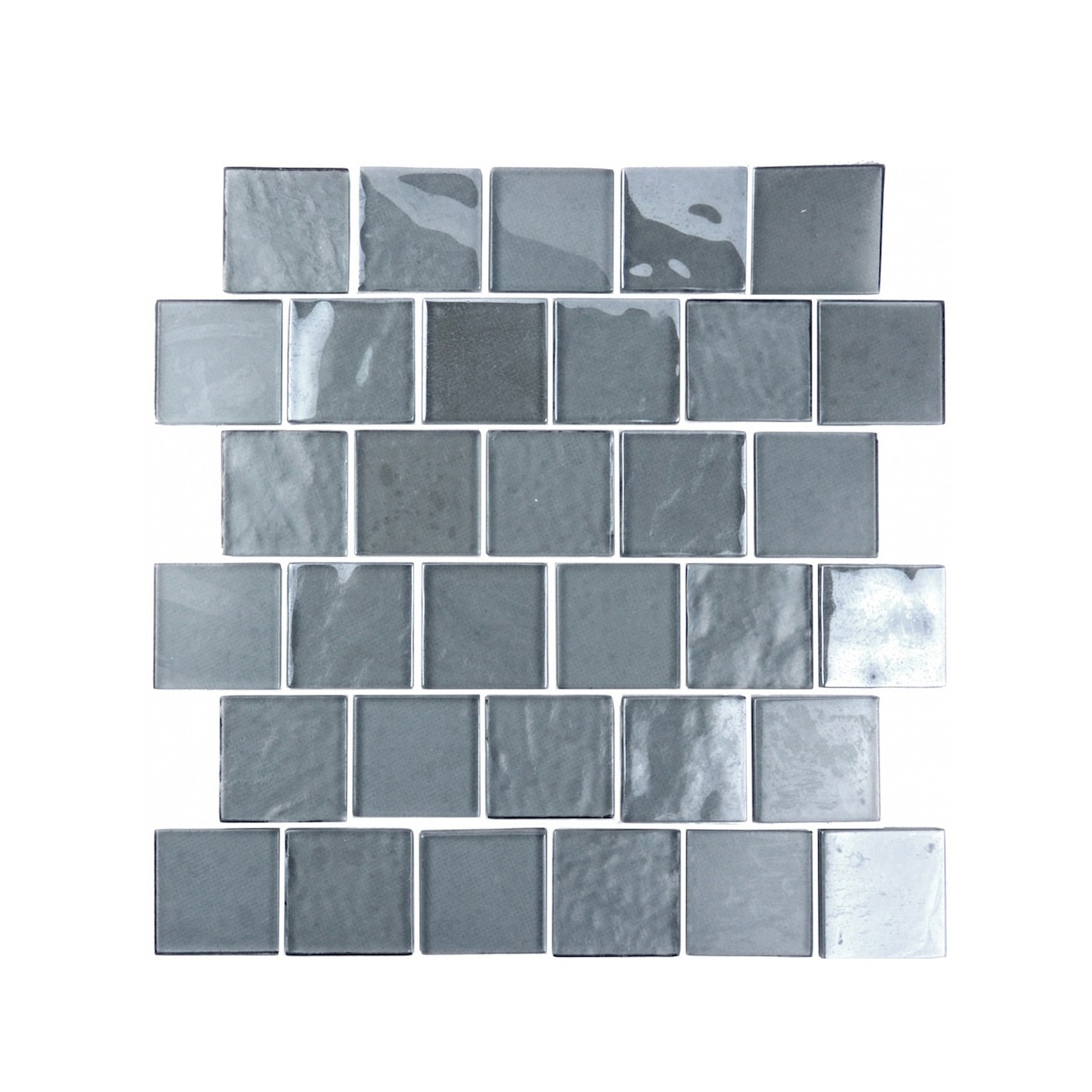 Abolos LWSLAN0202-SA Landscape Sand Gray 12-in x 12-in Glossy Glass Patterned Mosaic Floor and Wall Tile ( 7.28-sq ft Carton )
