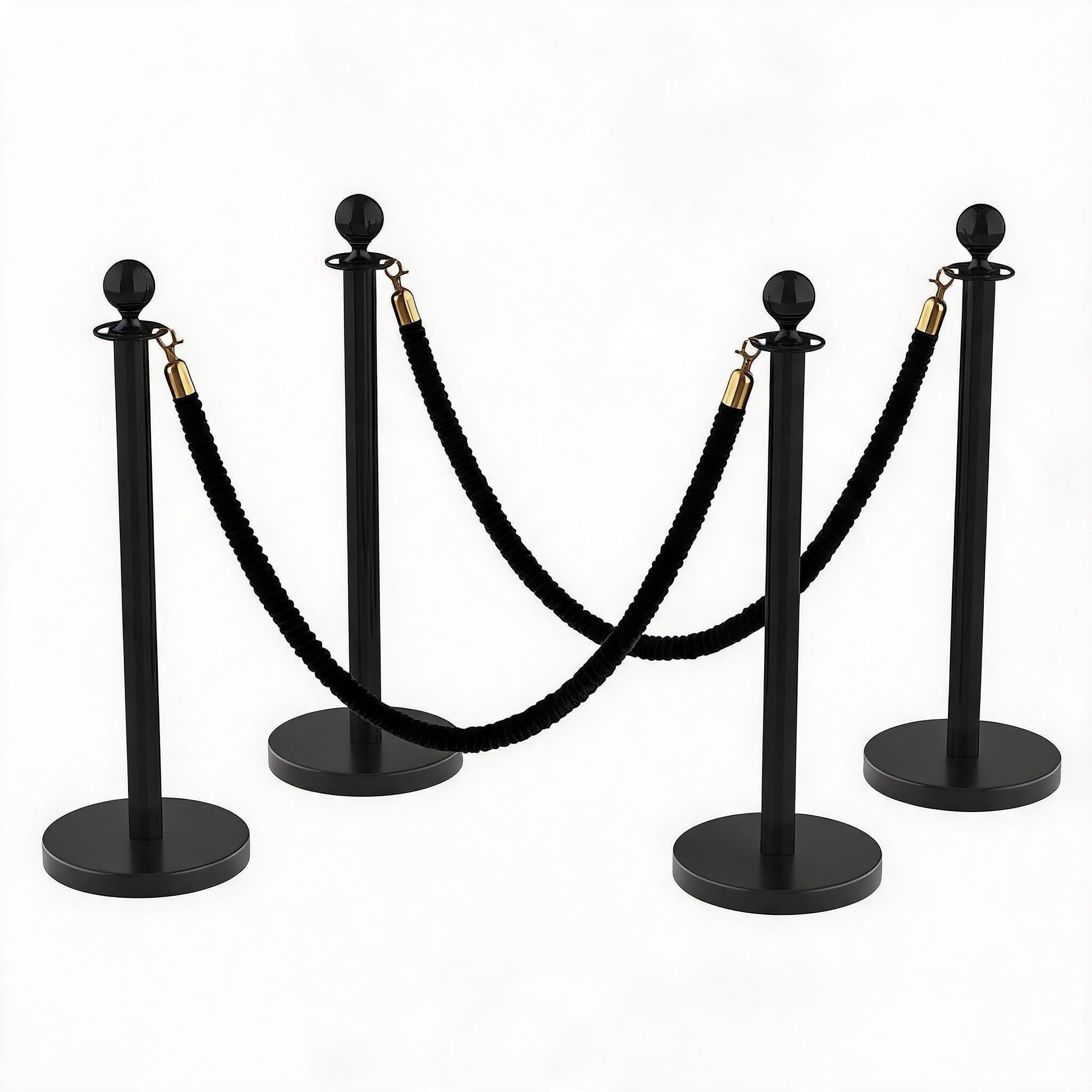Garvee 4 PCS Crowd Control Barrier Stanchion Posts 37.4-in x 3.12-ft ...