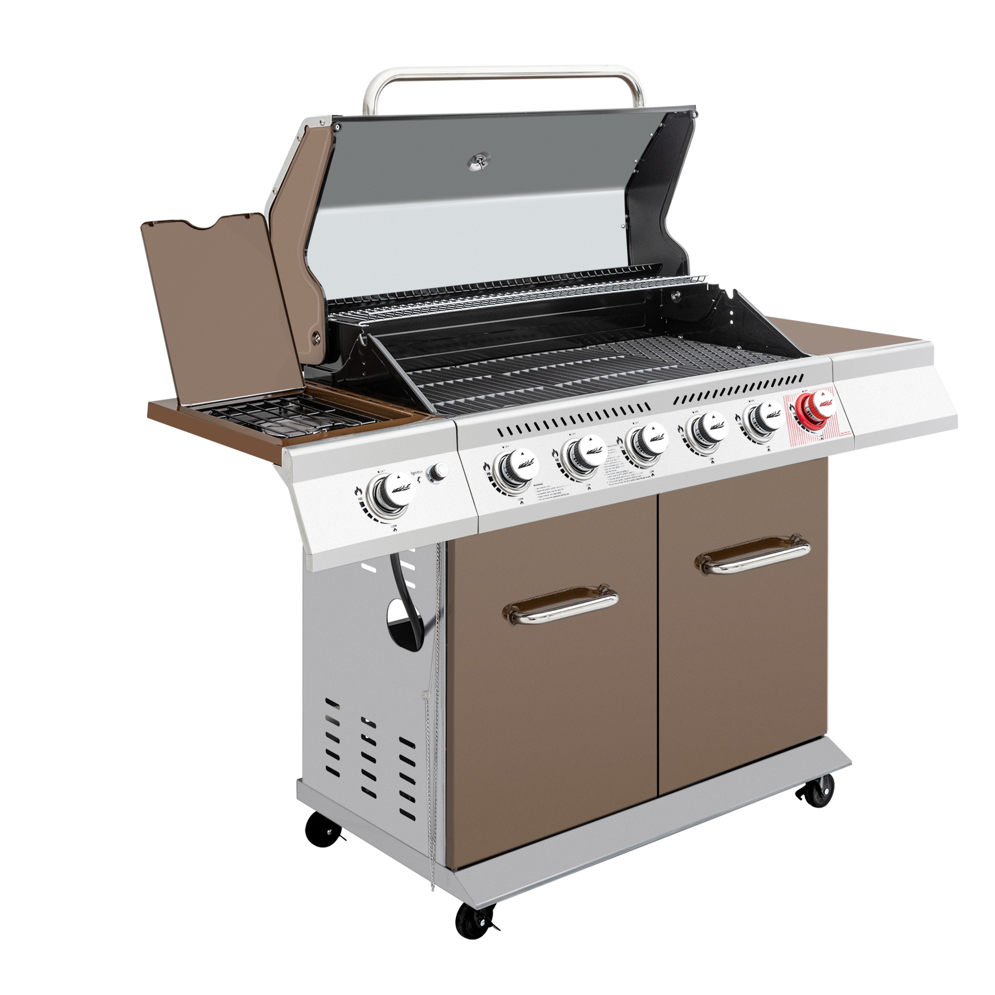 Royal Gourmet Brown 6-Burner Liquid Propane Gas Grill with 1 Side Burner GA6402C Sansujyuku sansujyuku.com