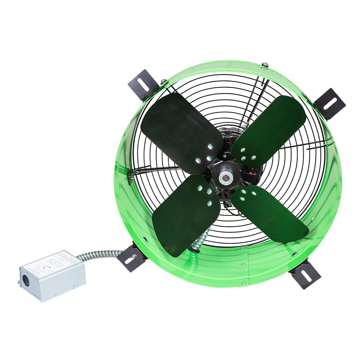 Green Galvanized Steel 15-Inch Gable Mount Attic Fan