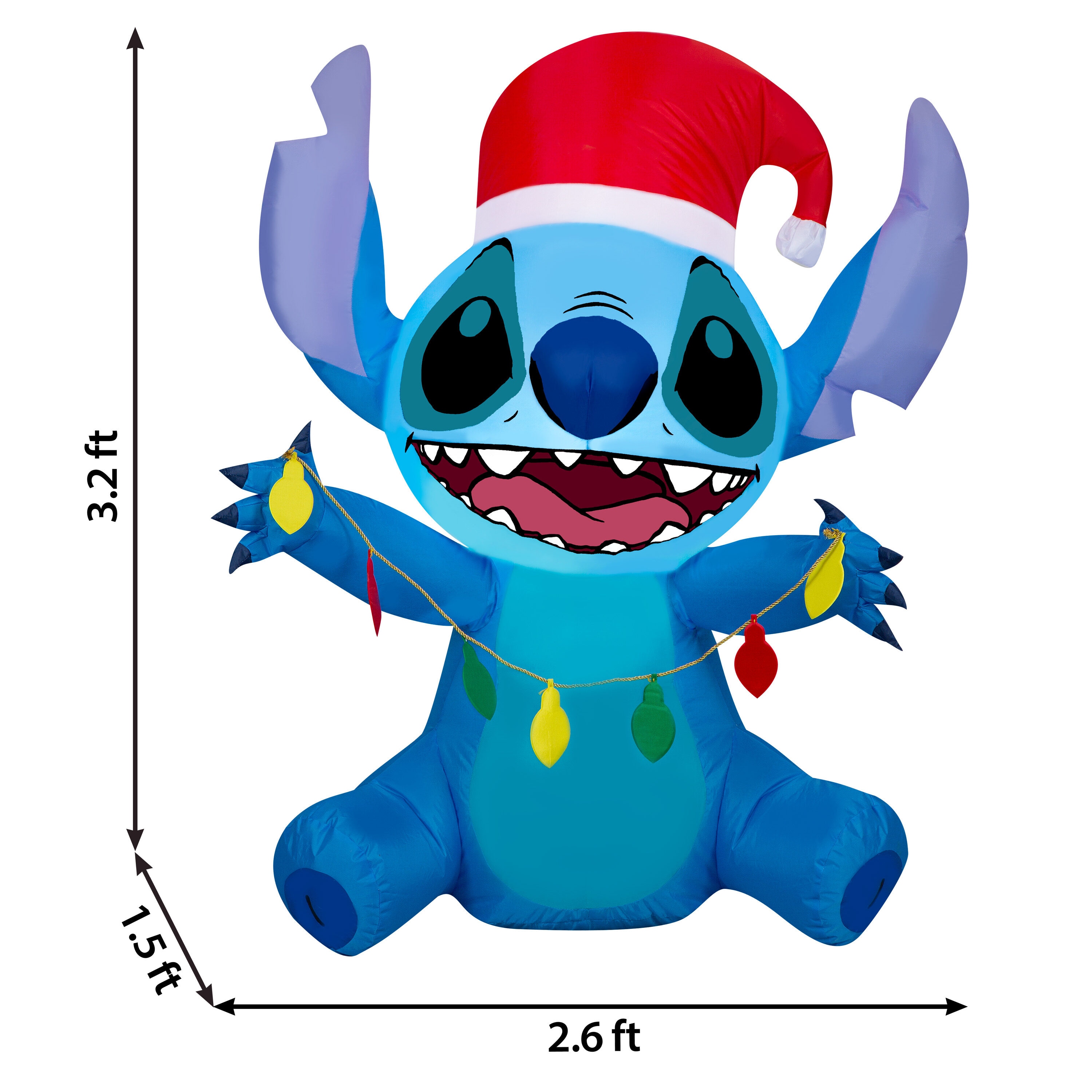 Disney 3.2-ft Lighted Stitch Christmas Inflatable at