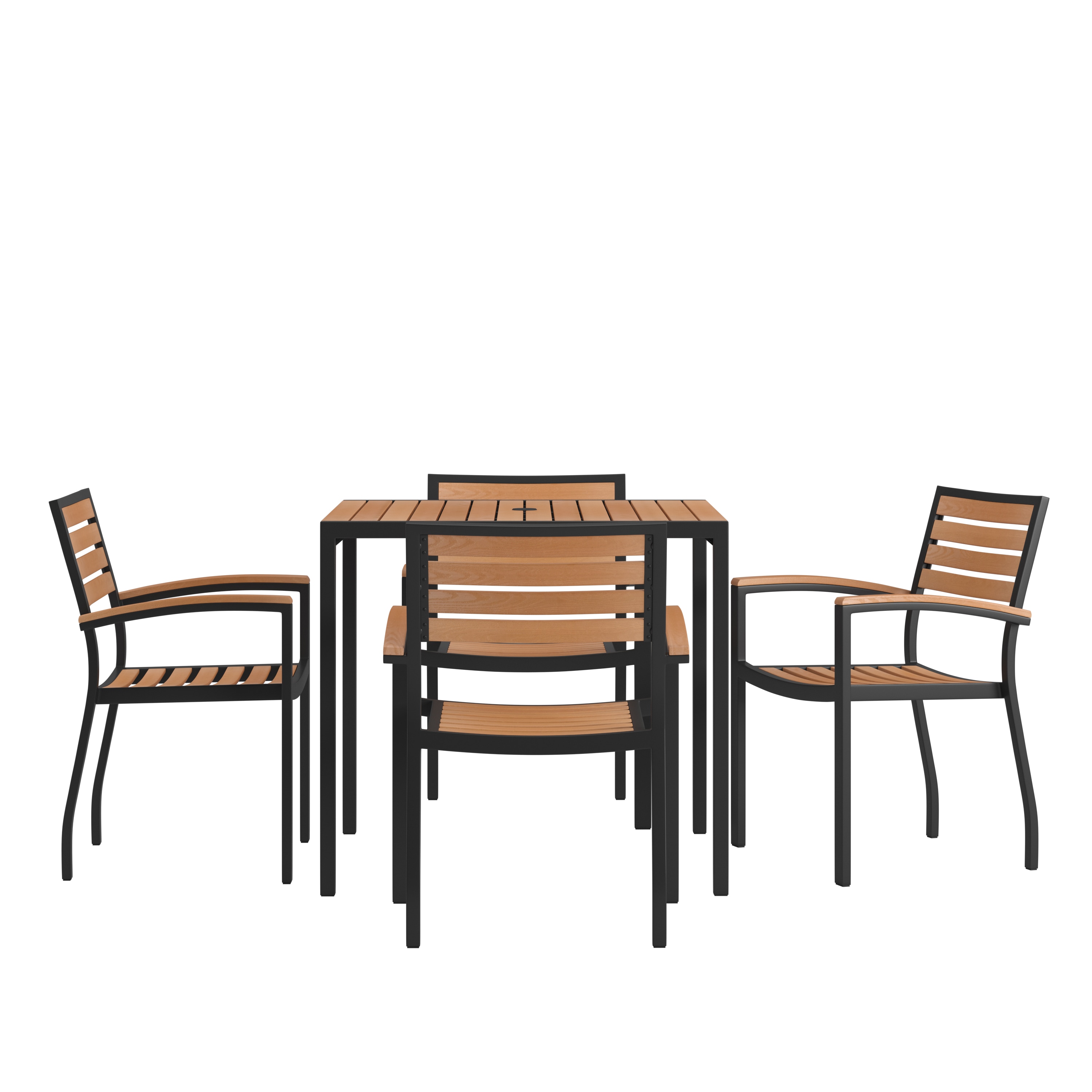 Lark 4-Person Black Aluminum and Plastic Outdoor Dining Set
