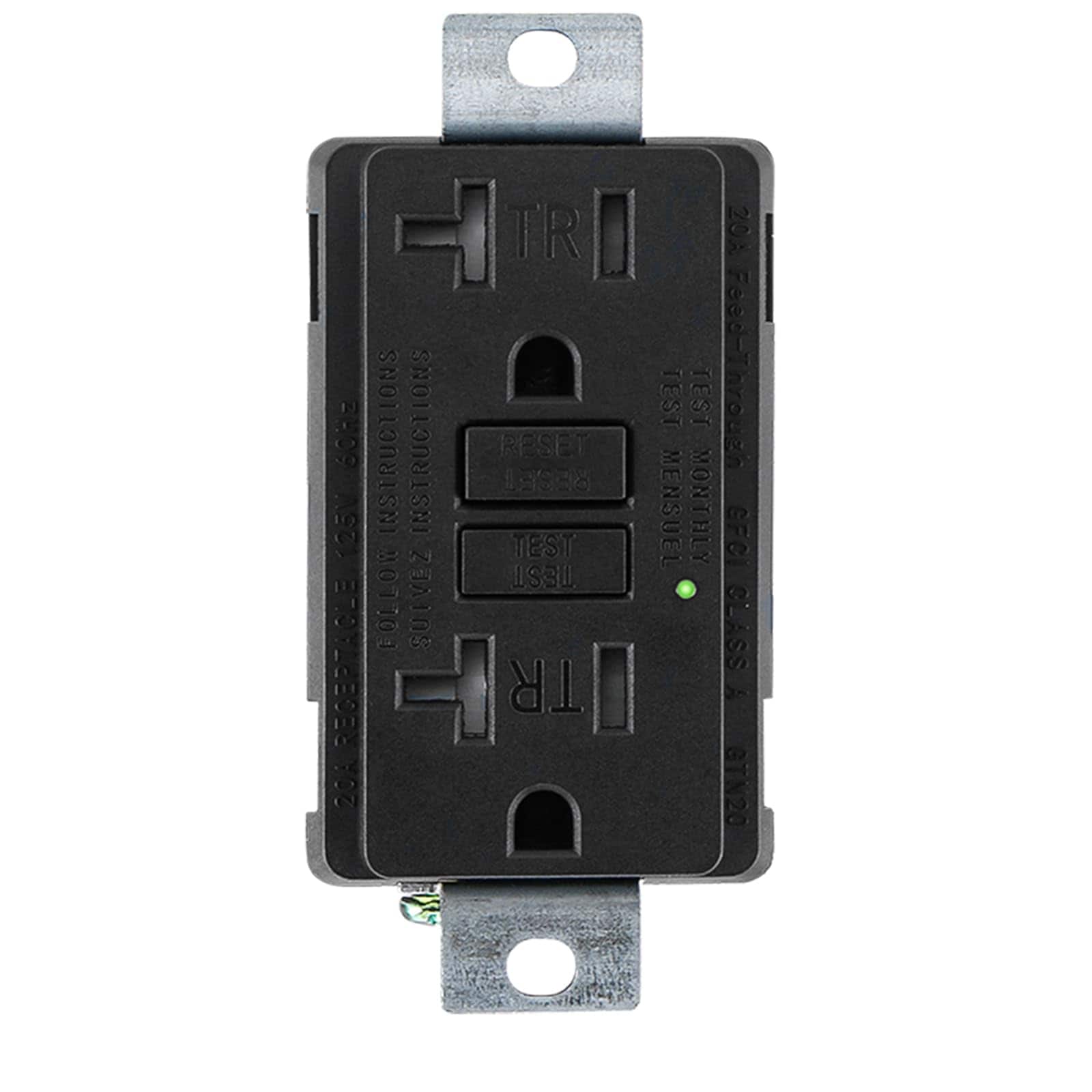 Oyezvary 20 Amp Generator GFCI Outlet 125 Volt Industrial Grade Ground Fault Circuit Interrupter Oil Resistant Nylon for Portable Generators and #LOZ0819O025