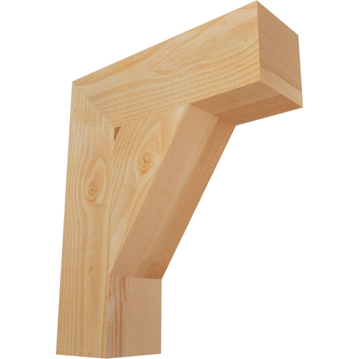 Ekena Millwork BKT06X20X24TRA05RDF Traditional block rough sawn 6-in x 20-in x 24-in Douglas fir Brown Wood Standard bracket