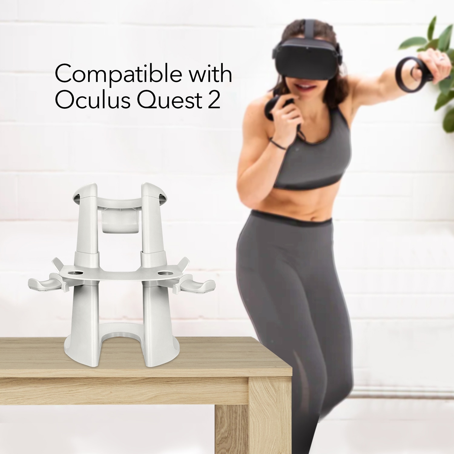 Wasserstein Wireless Virtual Reality Kit White ABS Oculus Quest 2 Charging  Stand in the Video Gaming Accessories department at