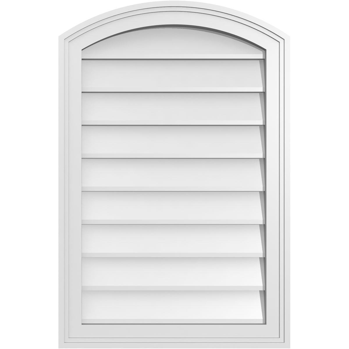 Ekena Millwork GVPAR20X3002SN 20-Inches x 30-Inches Off-white Round top PVC Gable Louver Vent