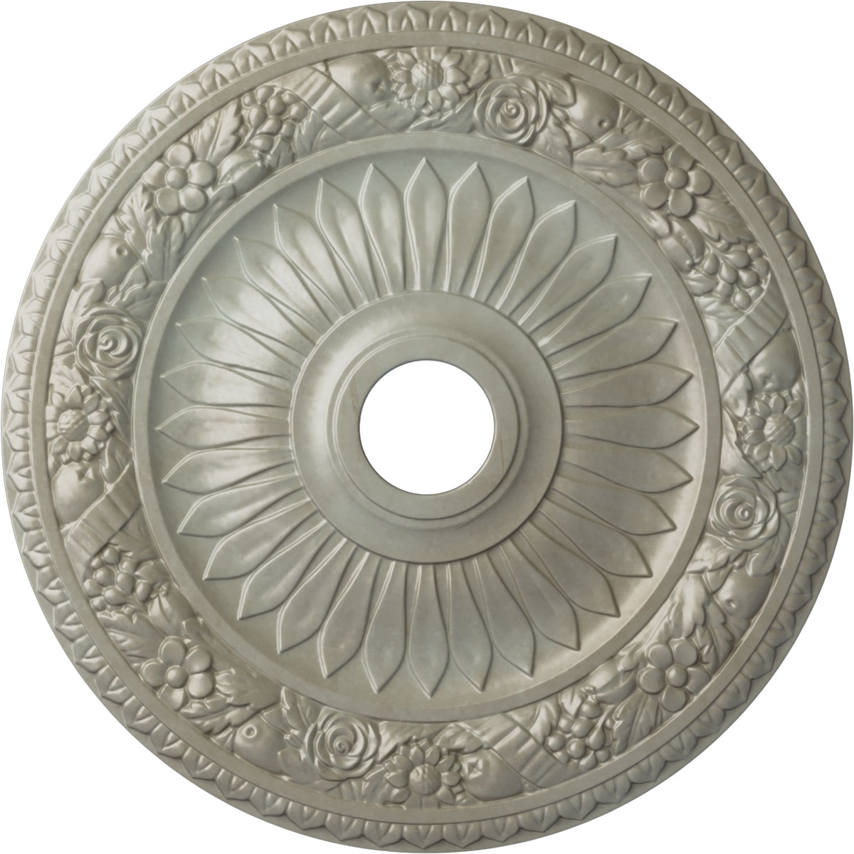 Ekena Millwork CM23BEFLS Bellona 23.625-in W x 23.625-in L Painted Flash Gold Polyurethane Whole Ceiling Medallion