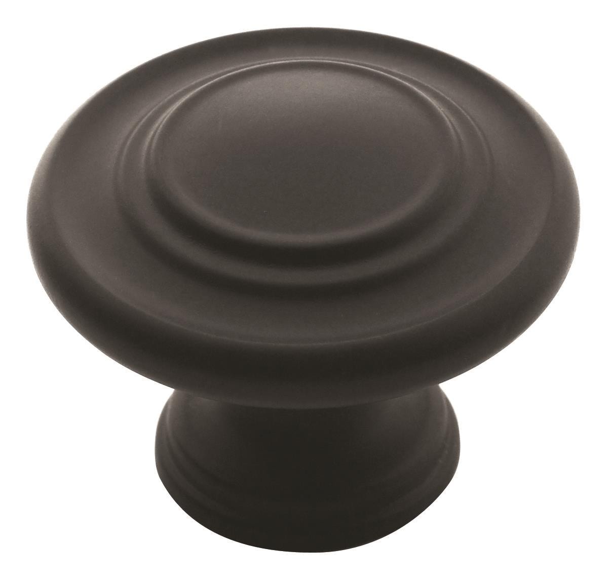 Amerock 10VMP1586FB Inspirations 1-5/16-in Matte Black Round Transitional Cabinet Knob 10 -Pack