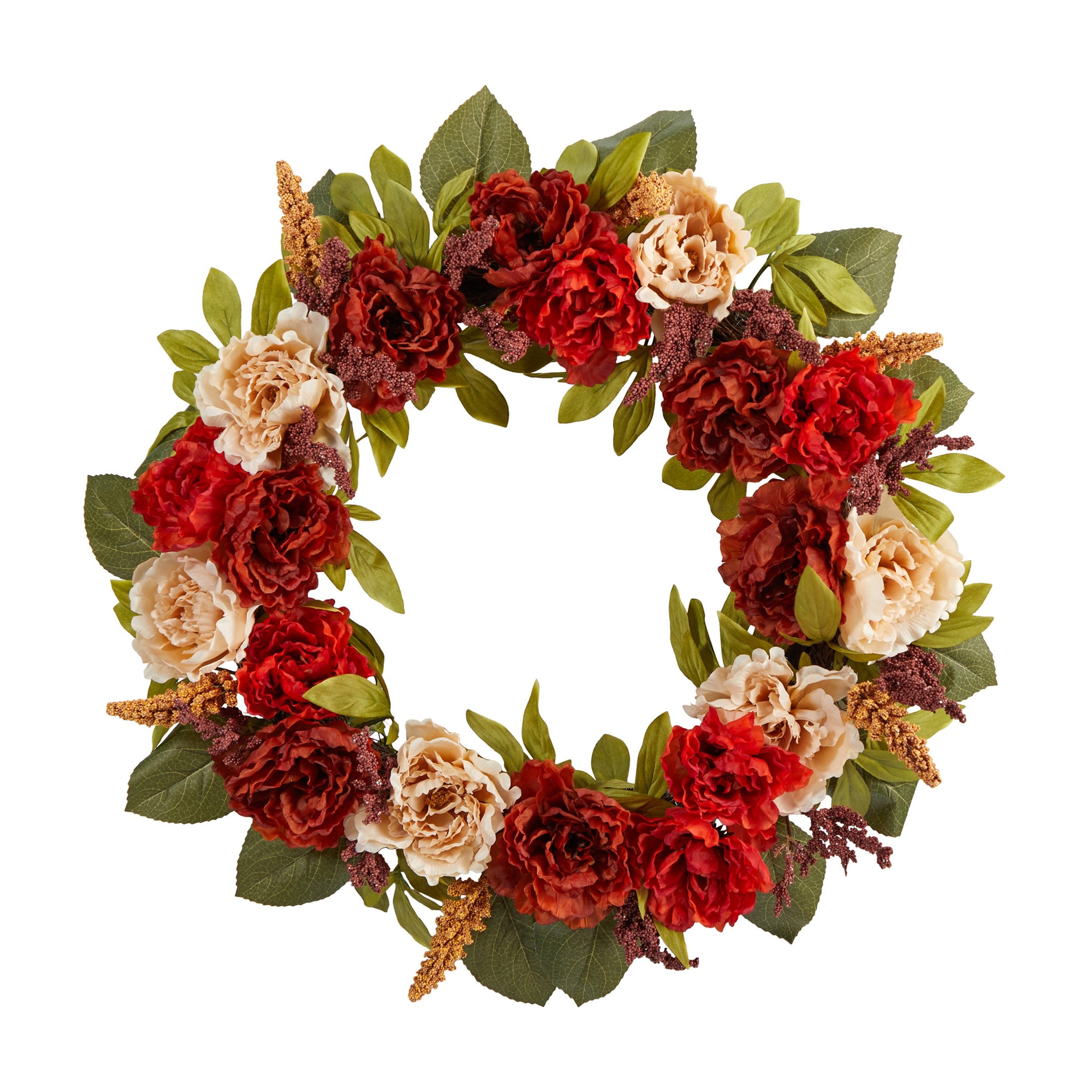 Nearly Natural 2.5-ft 30-in (non powered) Harvest Artificial wreath