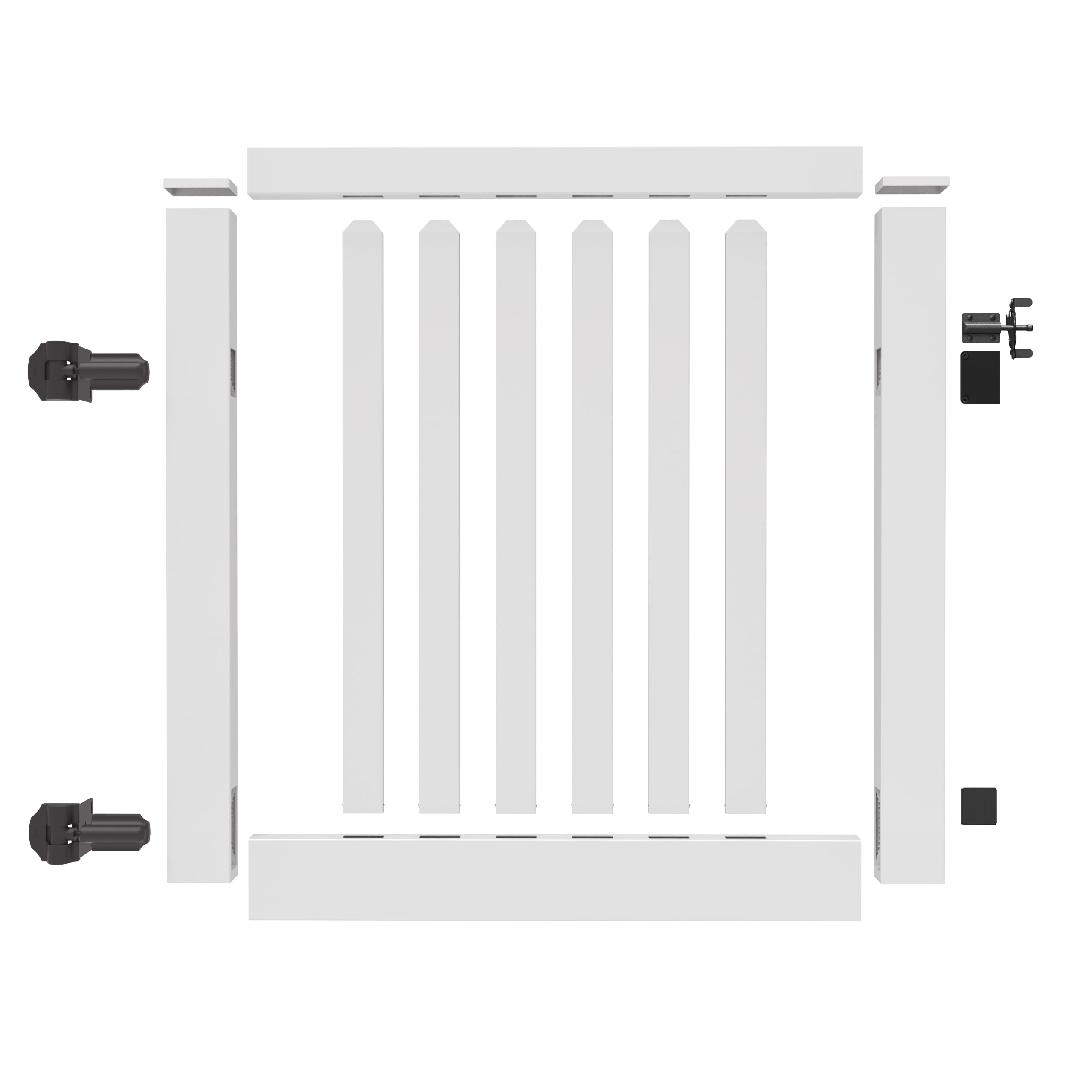 Freedom Lennox 4-ft H x 5-ft W White Vinyl Fence Gate (Unassembled)