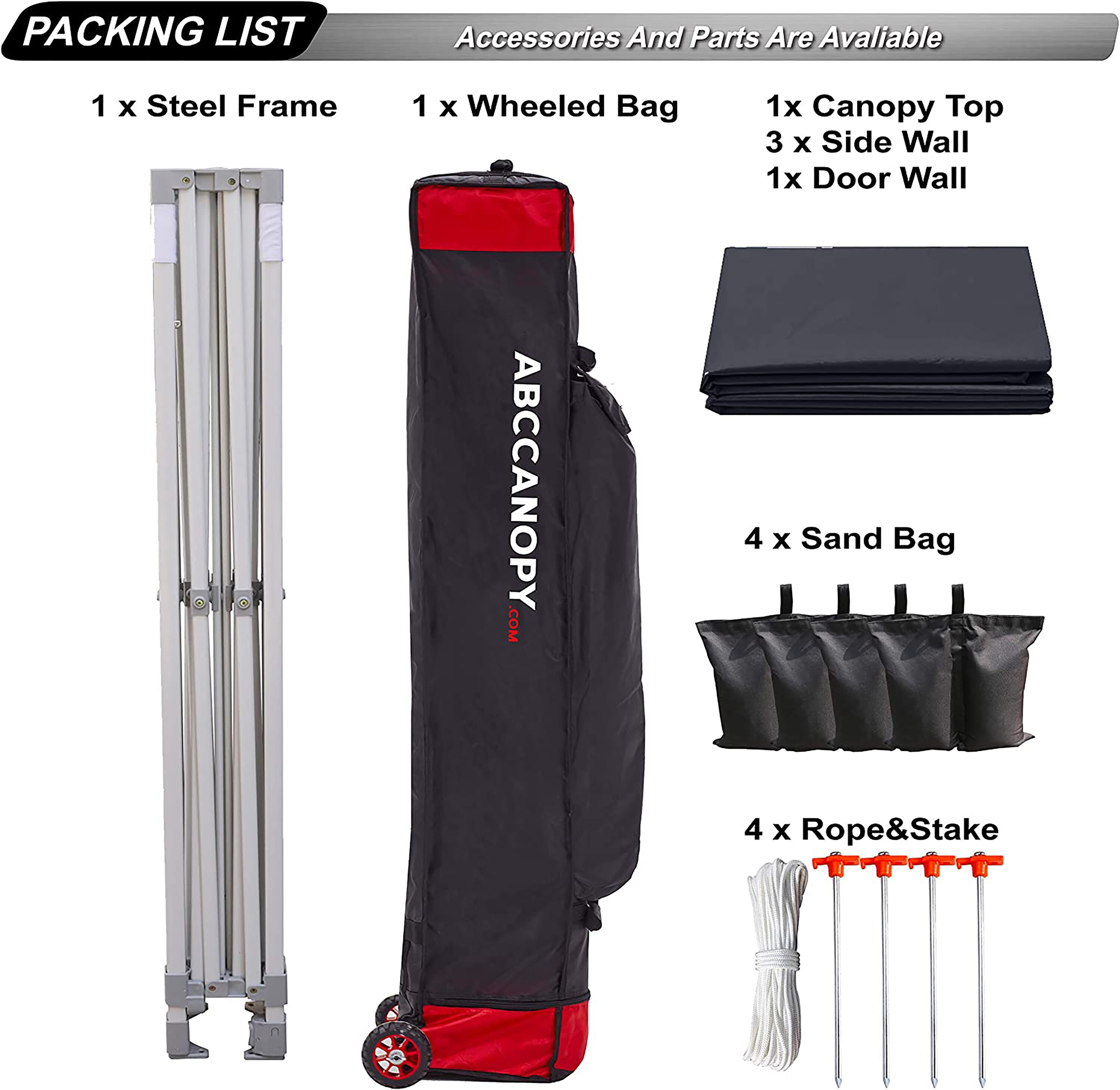 ABCCANOPY 10X10KKPKG-BLACK Canopies-Sl - View #5