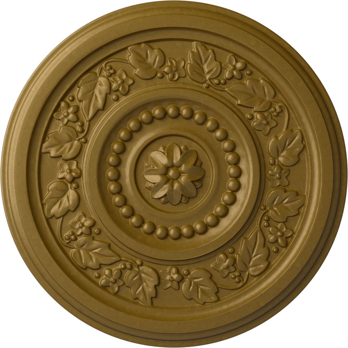 Ekena Millwork CM16MAGLS Marseille 16.125-in W x 16.125-in L Painted Gold Polyurethane Whole Ceiling Medallion