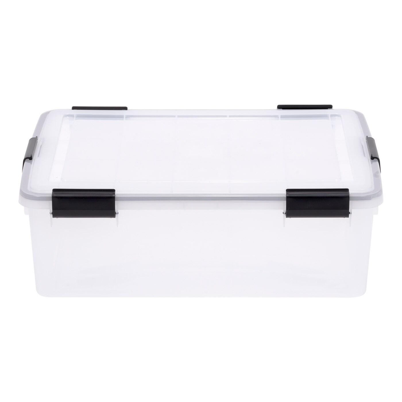 IRIS 45QT Clear Storage Bin with Buckles, 6-pack